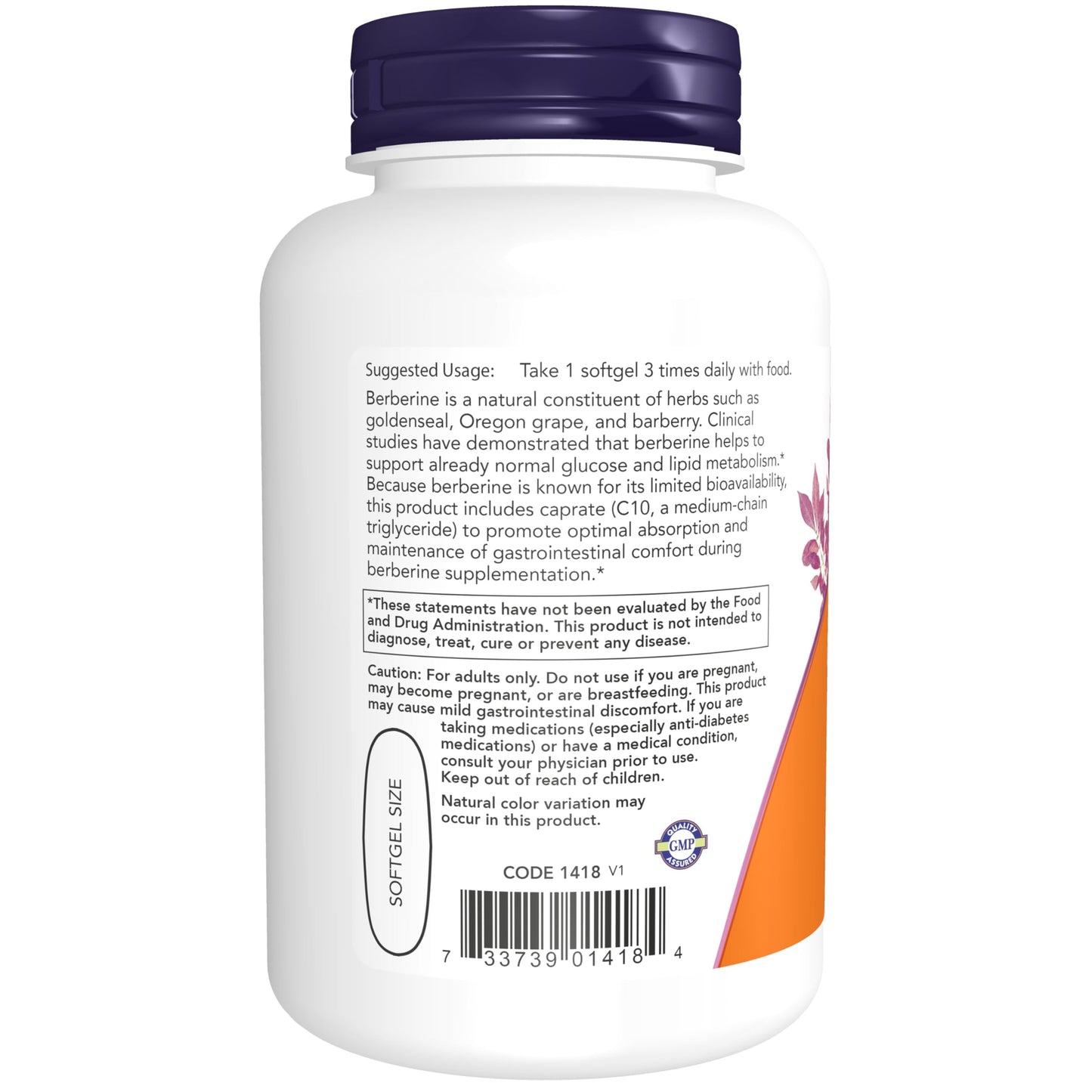 NOW Foods Berberine Glucose Support with MCT Oil Softgels 90