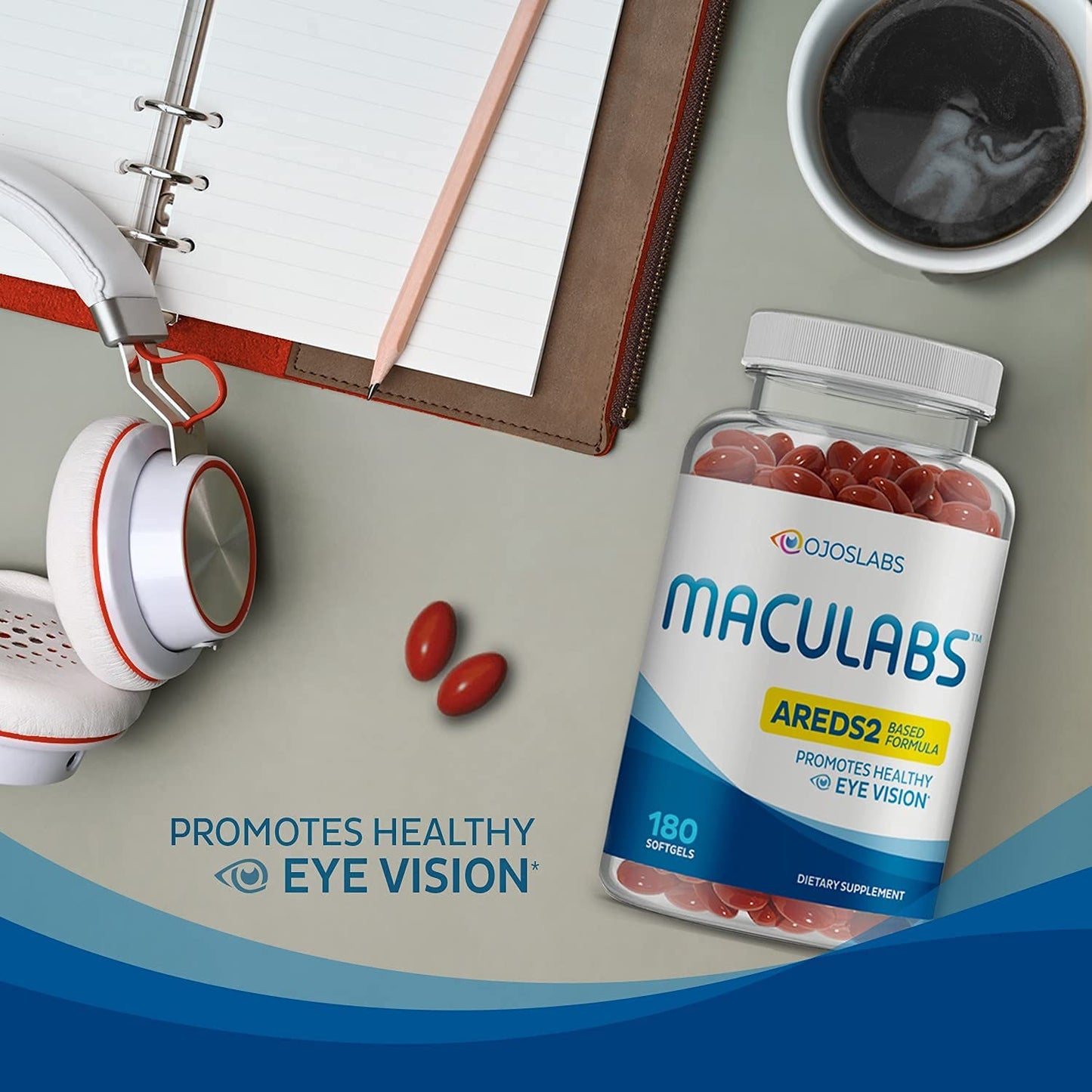 OjosLabs AREDS 2 Based Formula Eye Vitamins with Lutein & Zeaxanthin for Macular Health, 180 Softgels