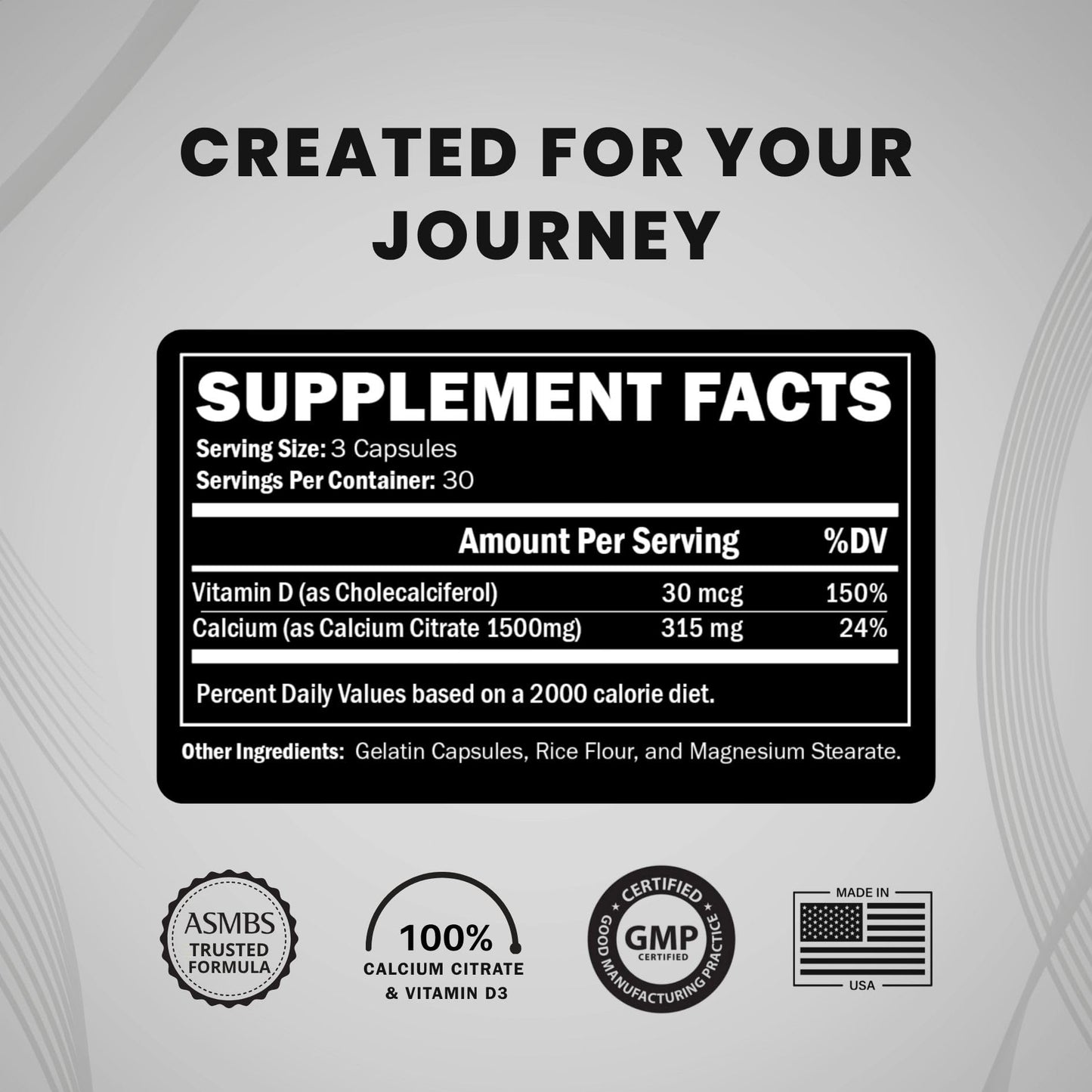 Journey Bariatric Vitamins Calcium Capsules with Vitamin D3, 1 Count