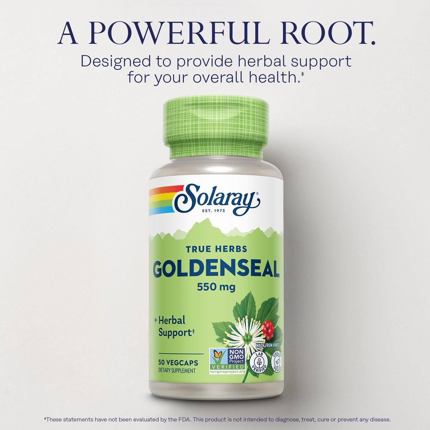 SOLARAY Goldenseal Root Capsules 550 mg, 50 Count