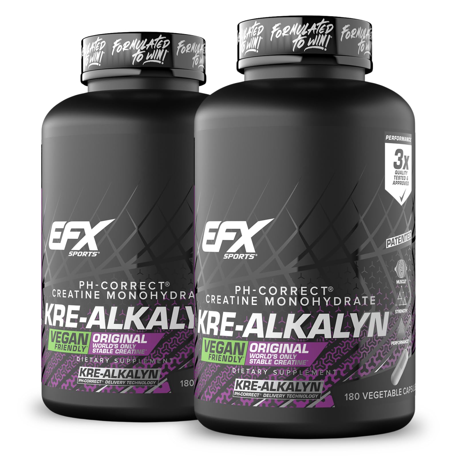 EFX Sports Kre-Alkalyn EFX pH Correct Creatine Monohydrate Capsule, 360 Capsules