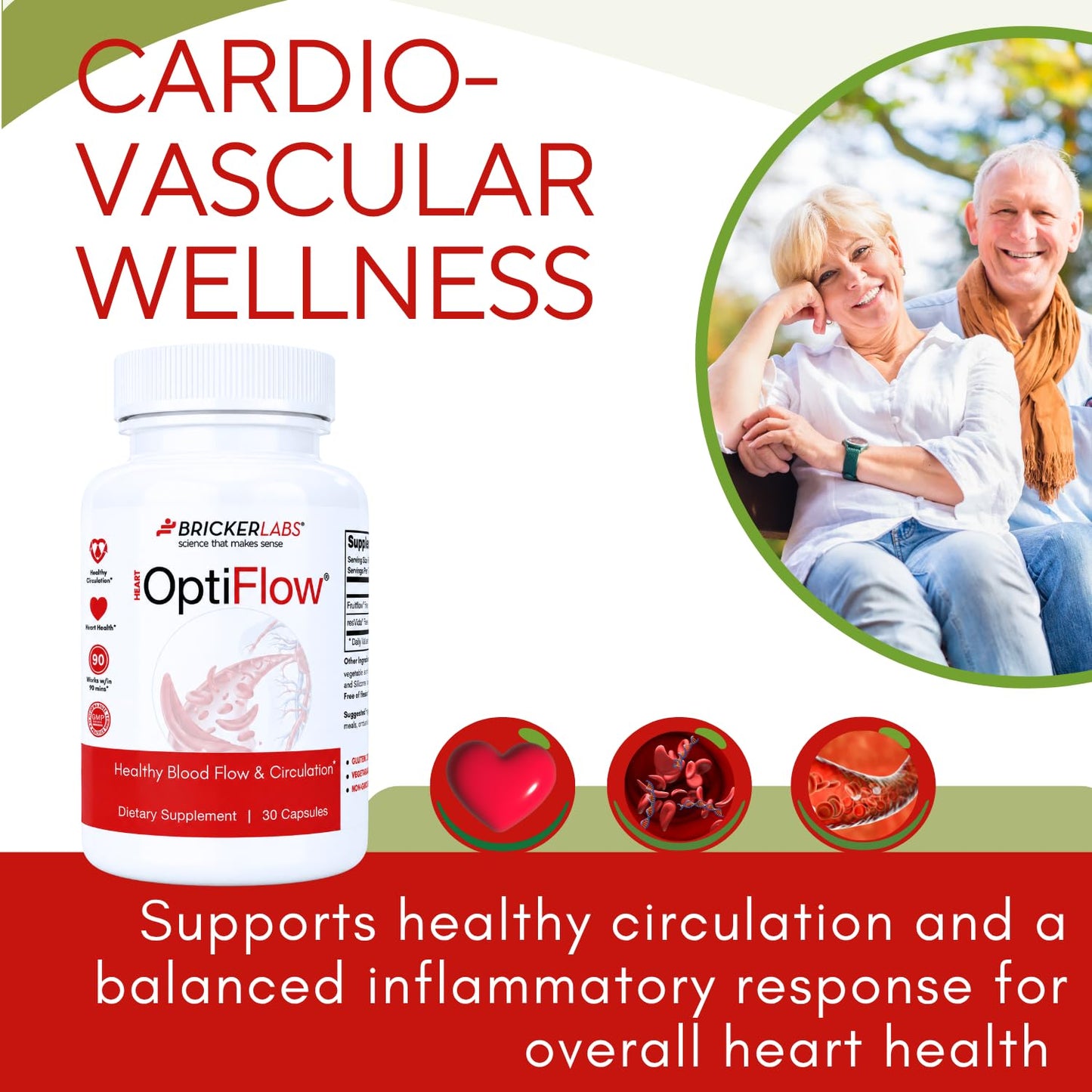 Bricker Labs OptiFlow Blood Circulation Vitamins 30 Capsules