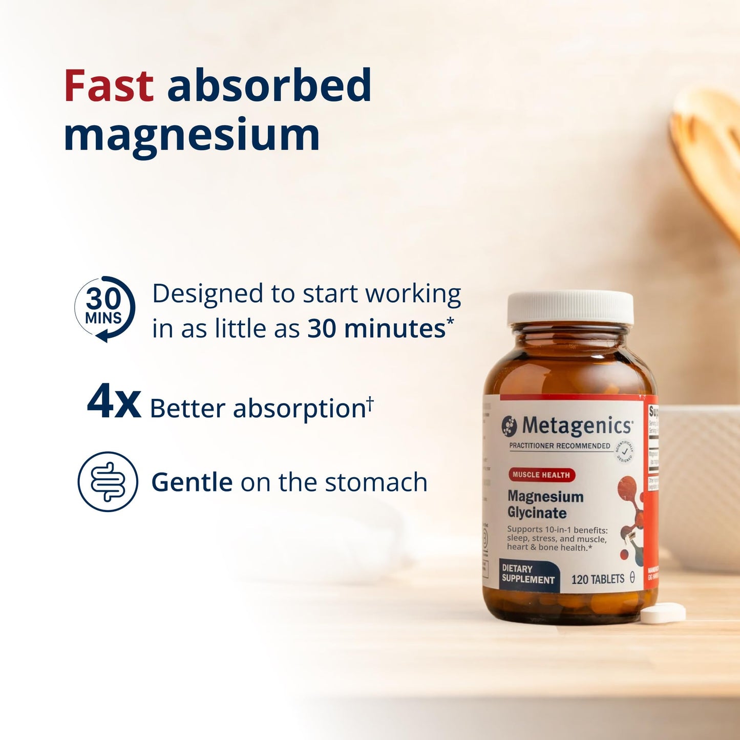 Metagenics Magnesium Glycinate 100mg Tablet, 240 Tablets