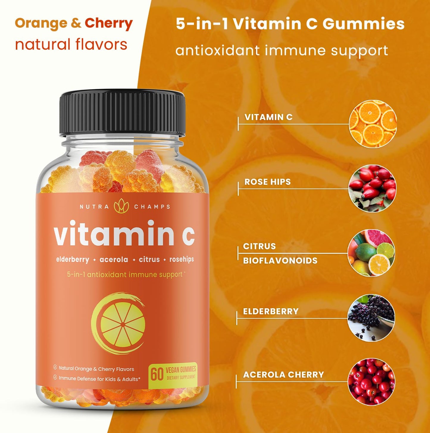 NutraChamps Biotin Gummies and Vitamin C Gummies Bundle, Chewable Gummies, 1 Bundle