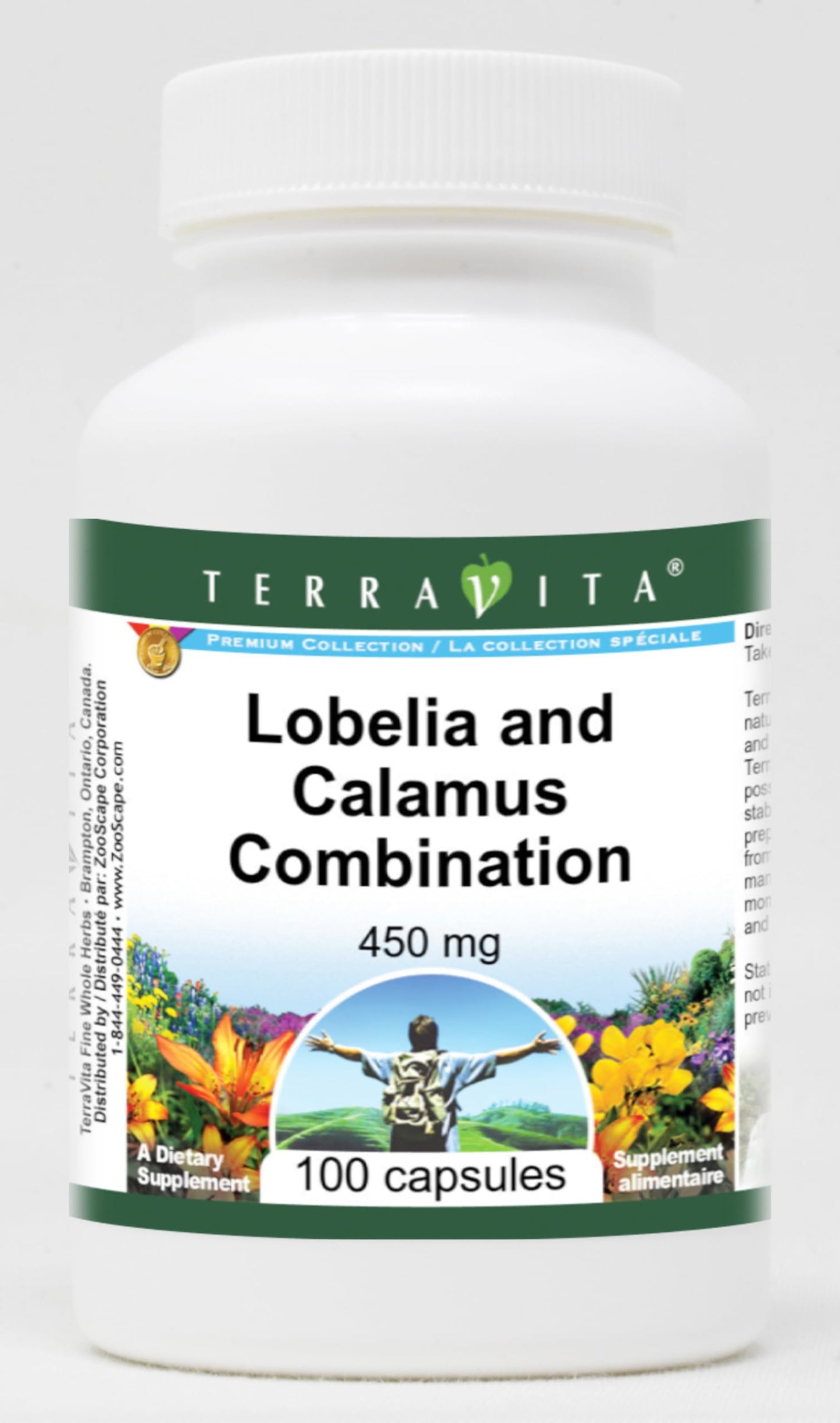 Terravita Lobelia and Calamus Combination 450 mg Capsules, 100 Count