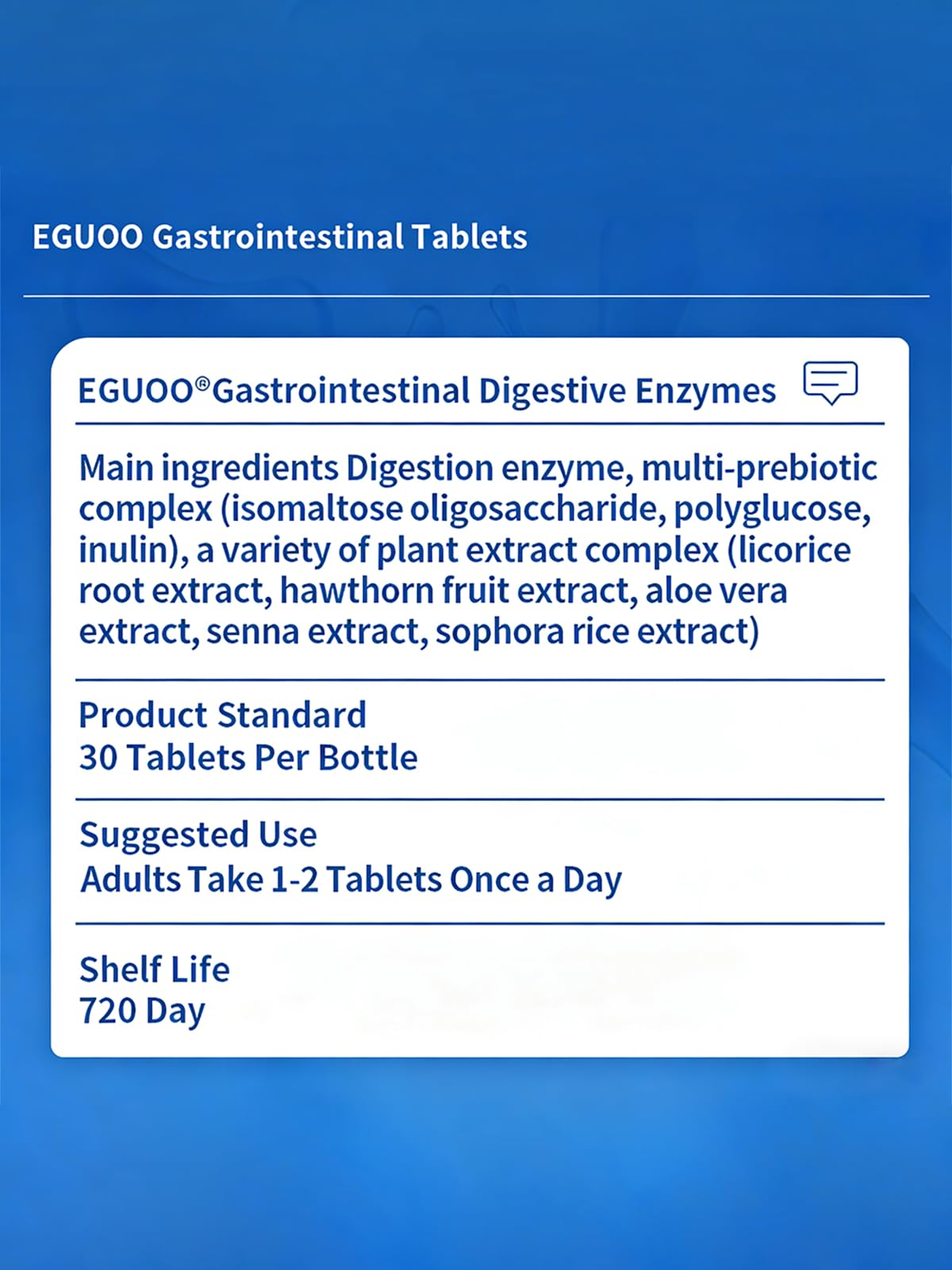 EGUOO Digestive Enzyme Complex with Lion’s Mane Mushroom Powder – L-Glutamine 1000mg, DigeZyme Multi-Enzyme, Zinc L-Carnosine, Multi-Prebiotic Complexes – Gut Health Supplement, 30 Tablets
