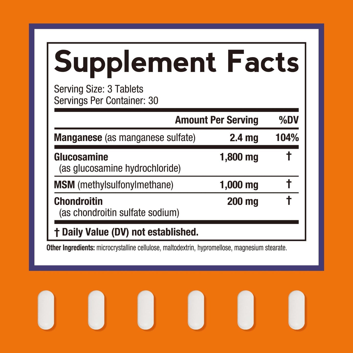 Doctor's Recipes Glucosamine Chondroitin MSM and Manganese Supplement 1800 mg Glucosamine HCl, 90 Tablets