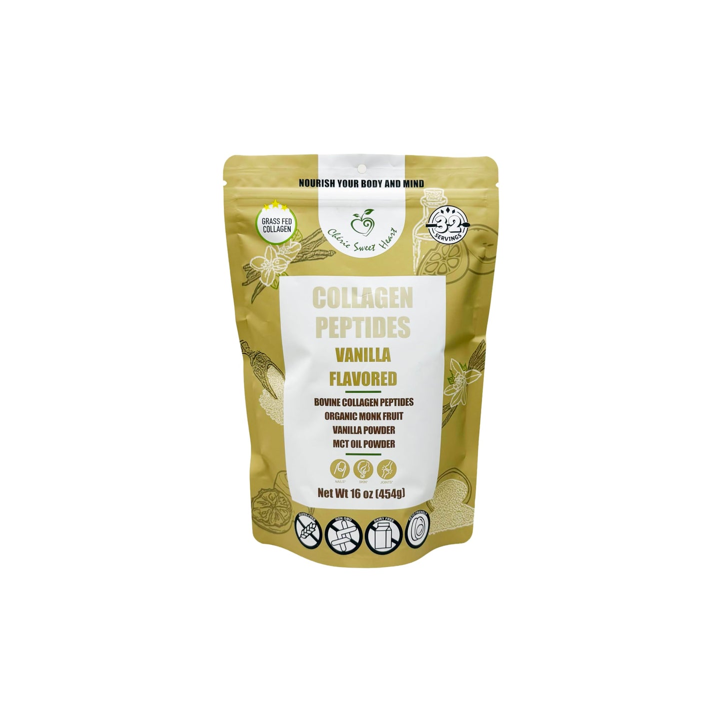Chérie Sweet Heart Collagen Peptide Powder, 1 Pound