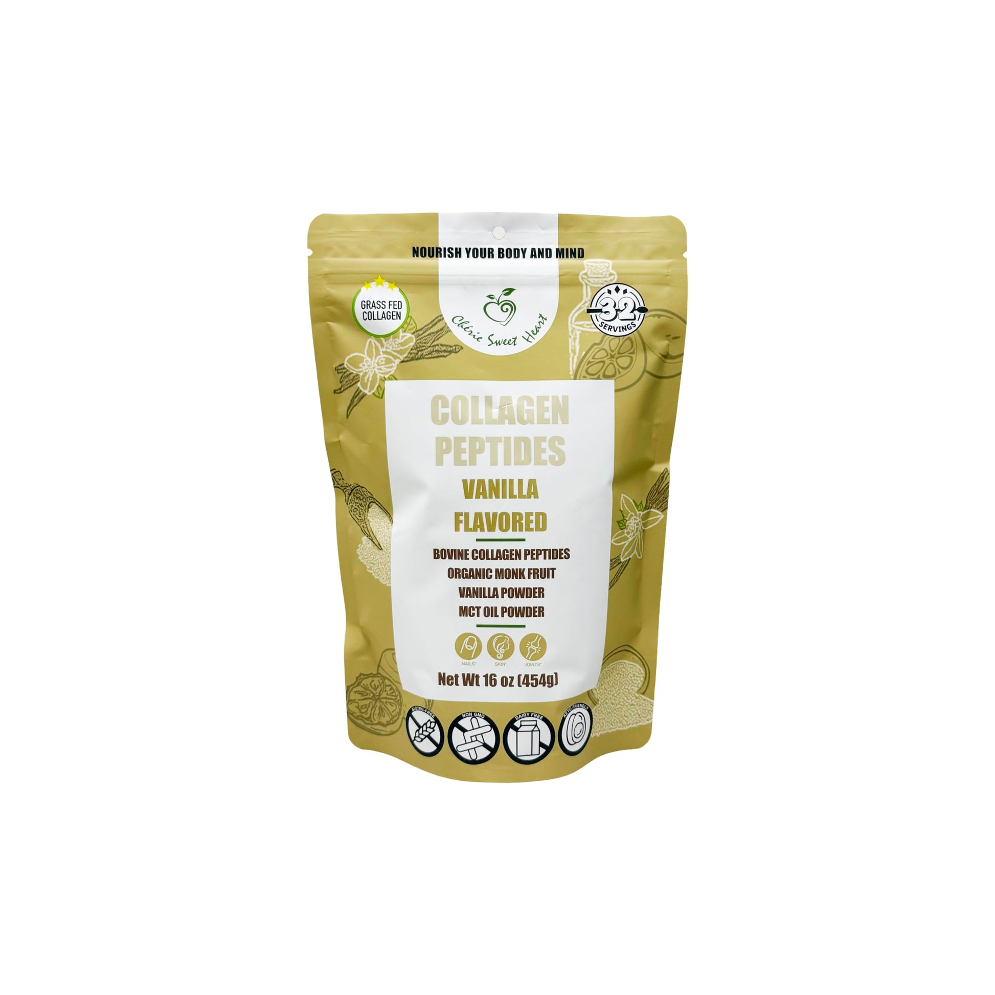 Chérie Sweet Heart Collagen Peptide Powder, 1 Pound