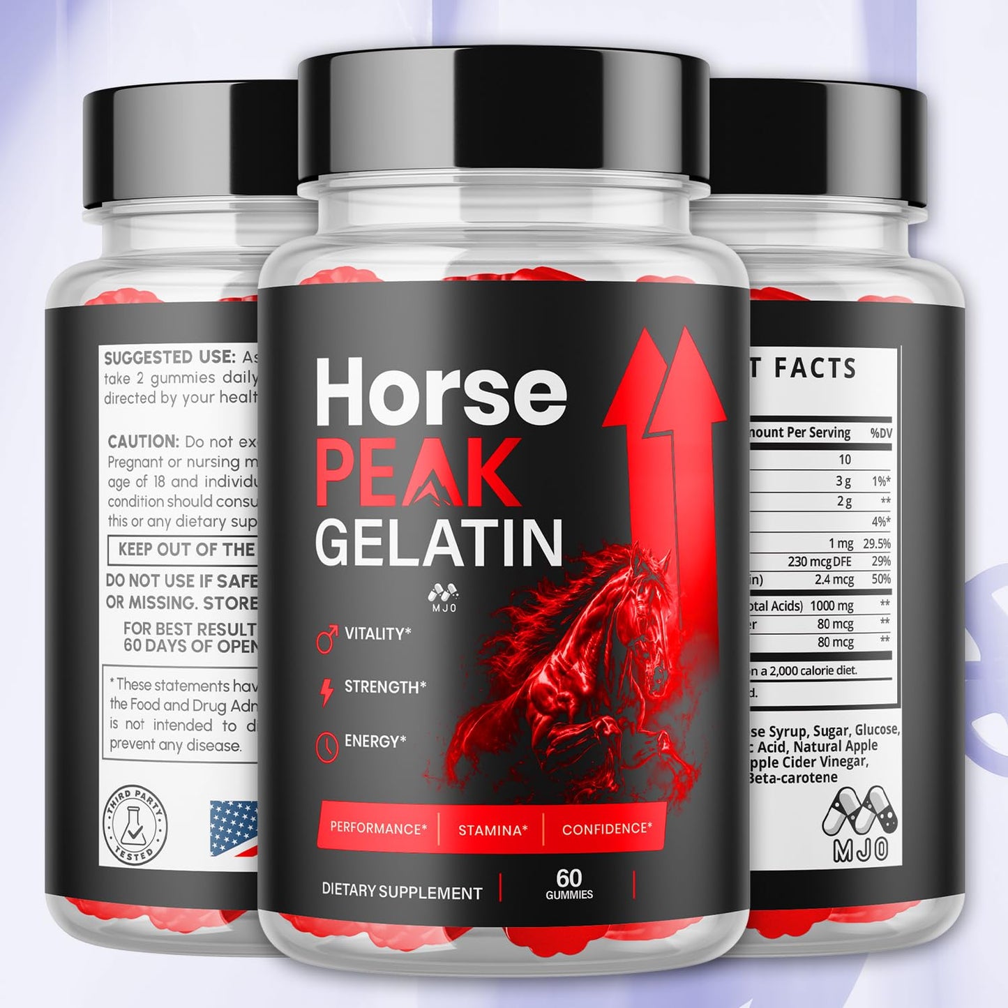 MJO Horse Peak Gelatin Gummies Supplement Formula, 180 Gummies