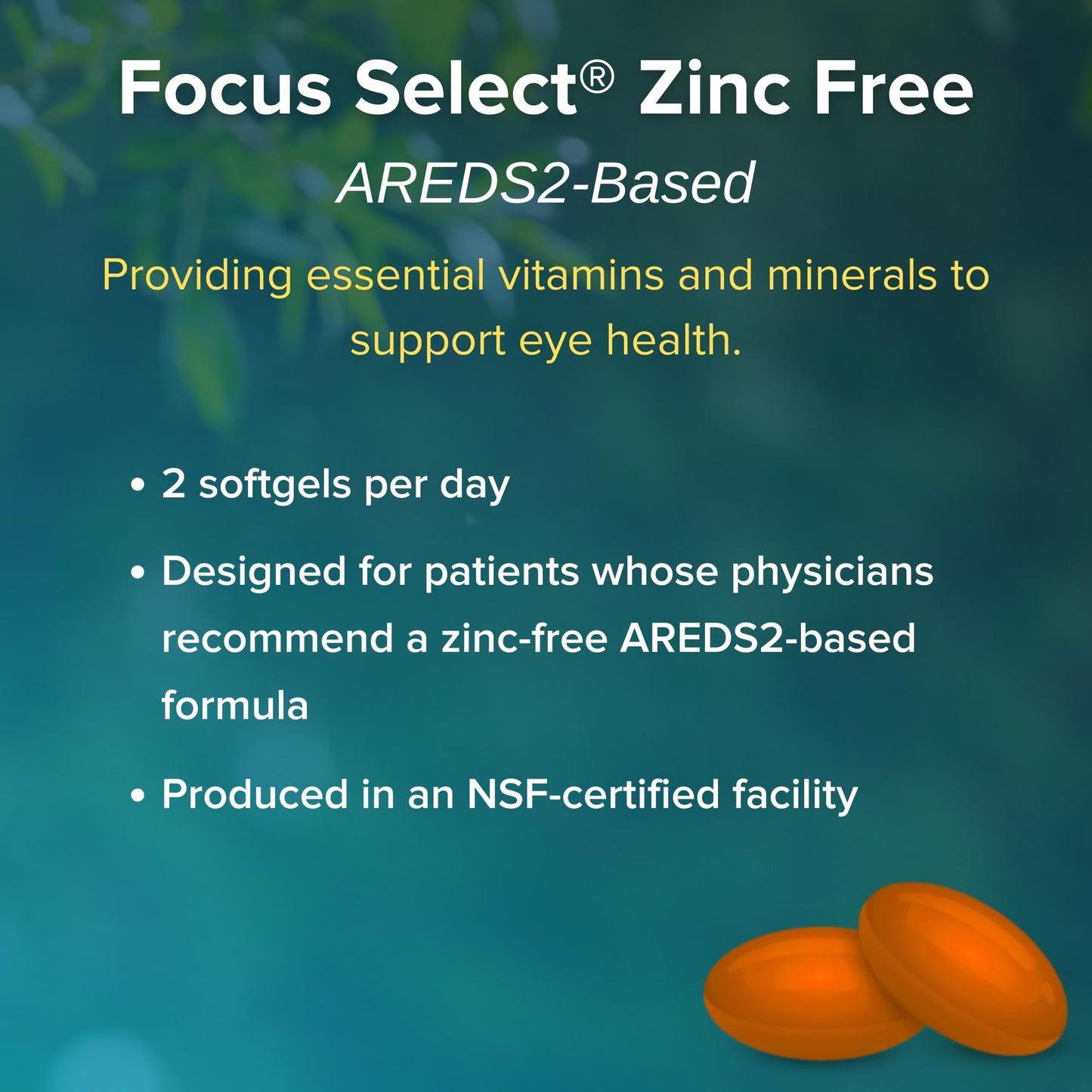 Focus Vision Supplements Focus Select Zinc Free Formula Softgels 360