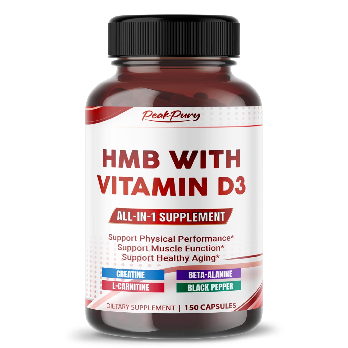 PEAKPURY Ultra HMB with Vitamin D3 6000 IU, 150 Capsules