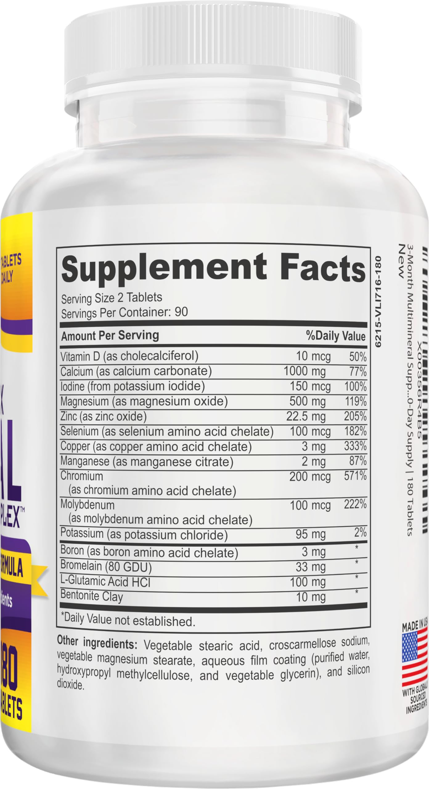 Elevate Recovery Supplements Multimineral Supplement Tablet 180 Tablets