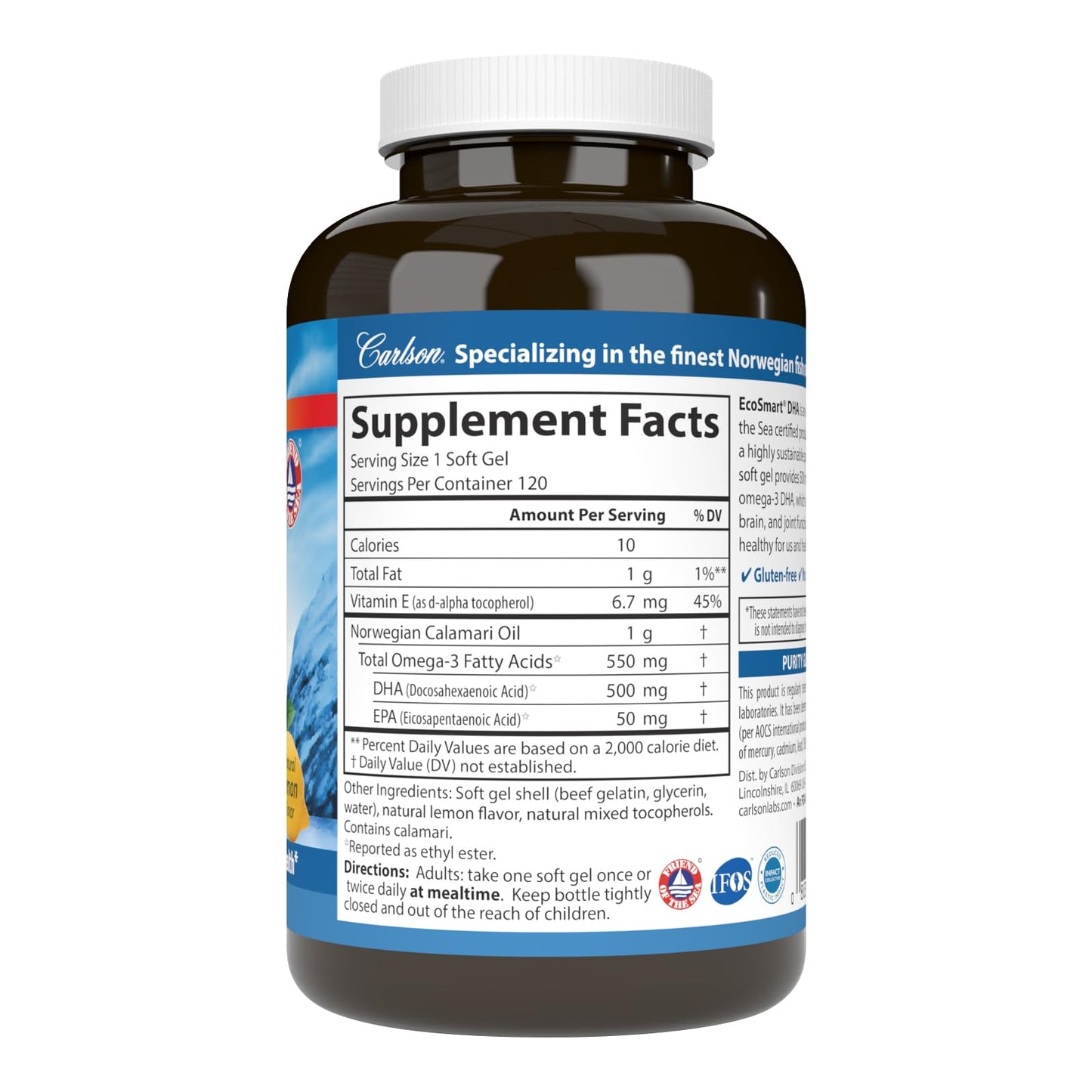 Carlson EcoSmart DHA Softgels 120-Count