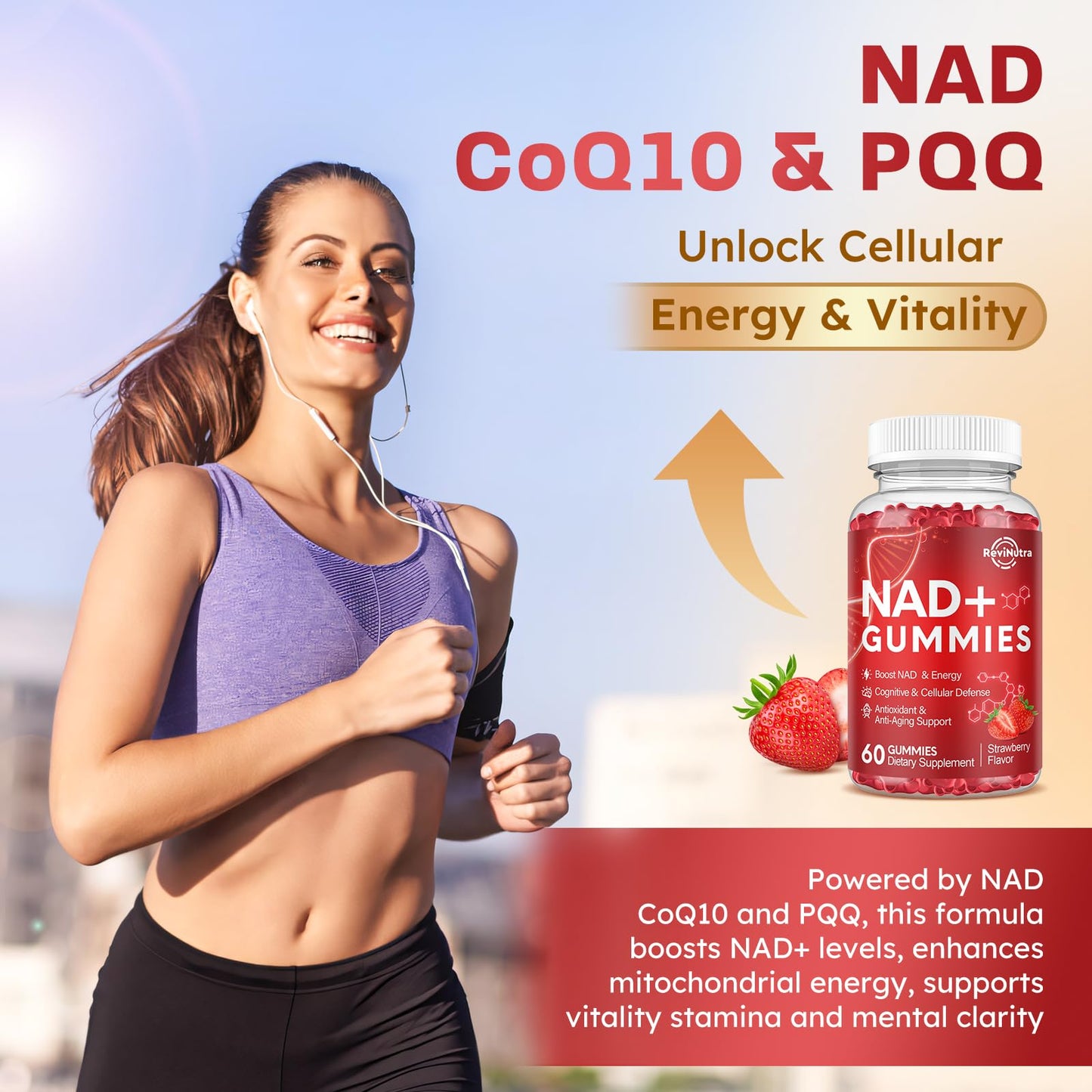 ReviNutra NAD+ Supplement Gummies 60 Count