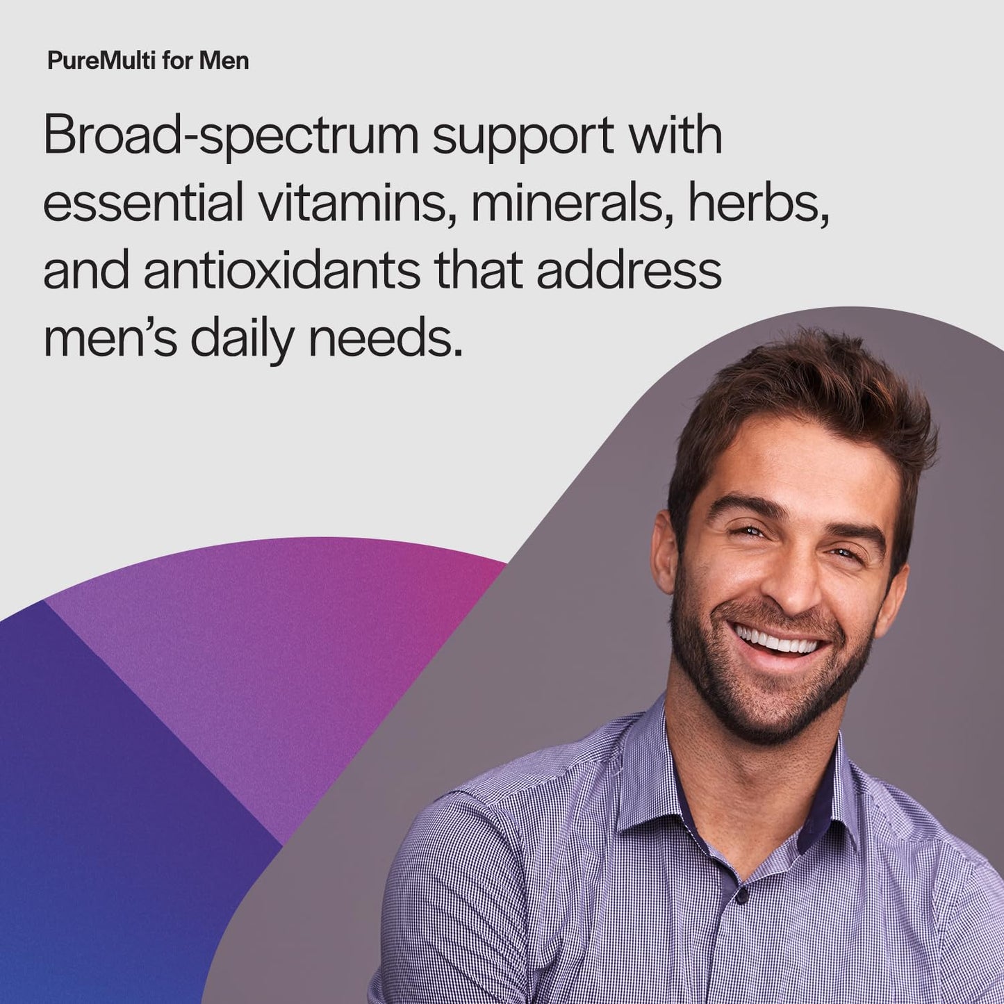 PureFormulas PureMulti for Men Daily Comprehensive Multivitamin Capsule, 120 Count
