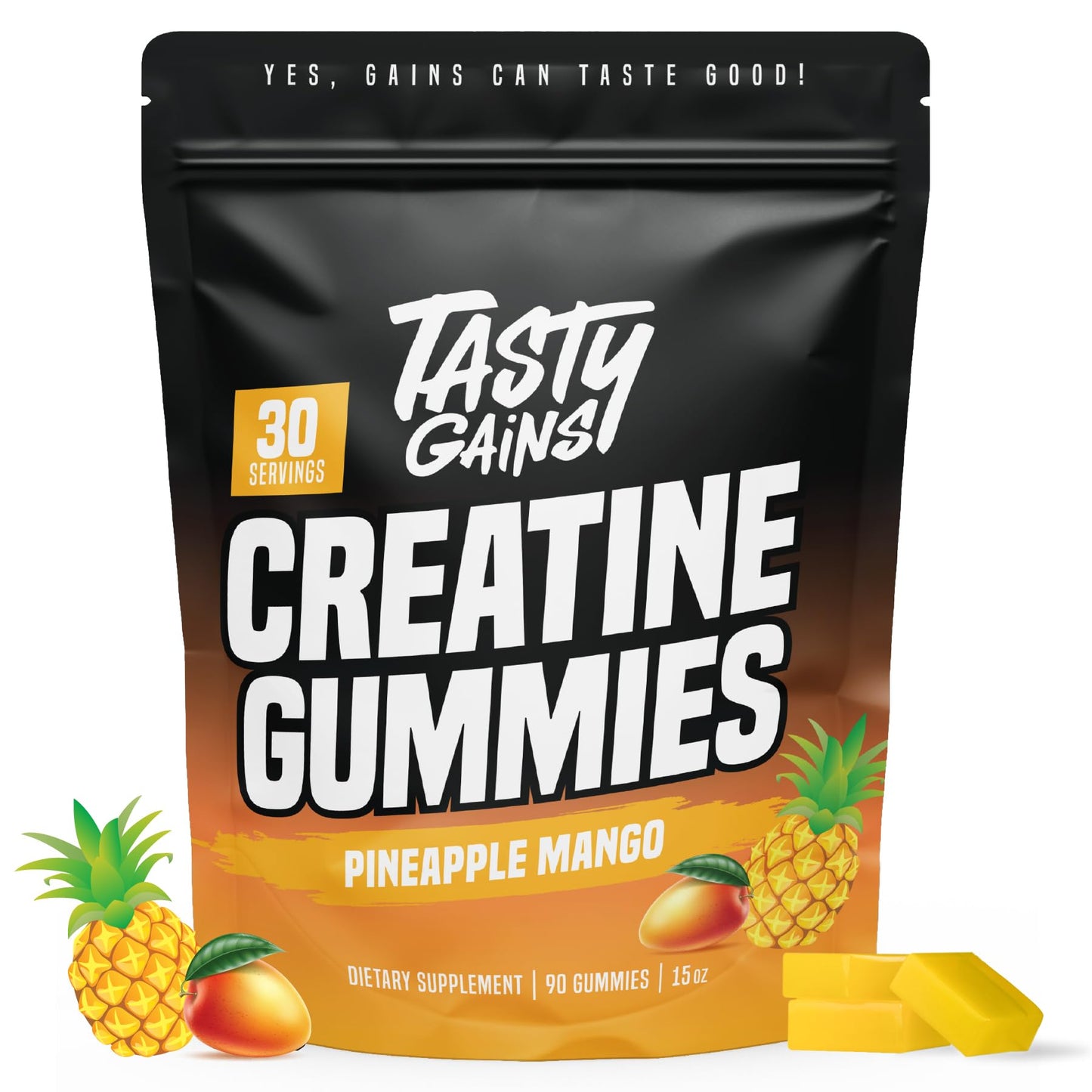 TASTY GAINS Creatine Monohydrate Gummies 90 Count