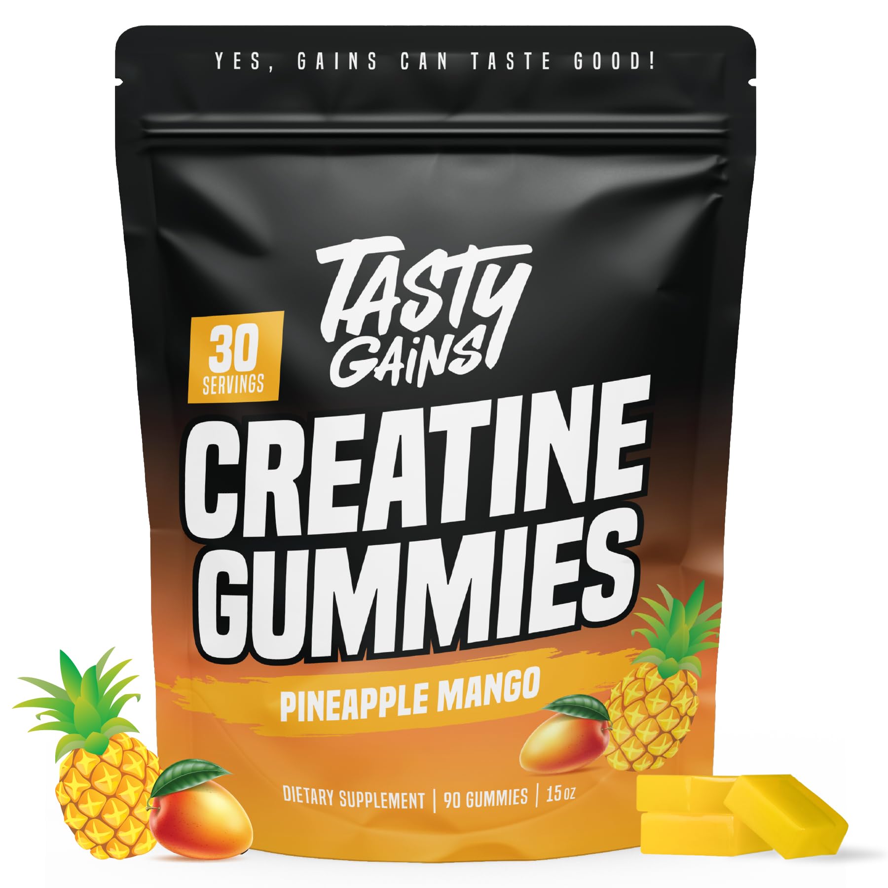 TASTY GAINS Creatine Monohydrate Gummies 90 Count