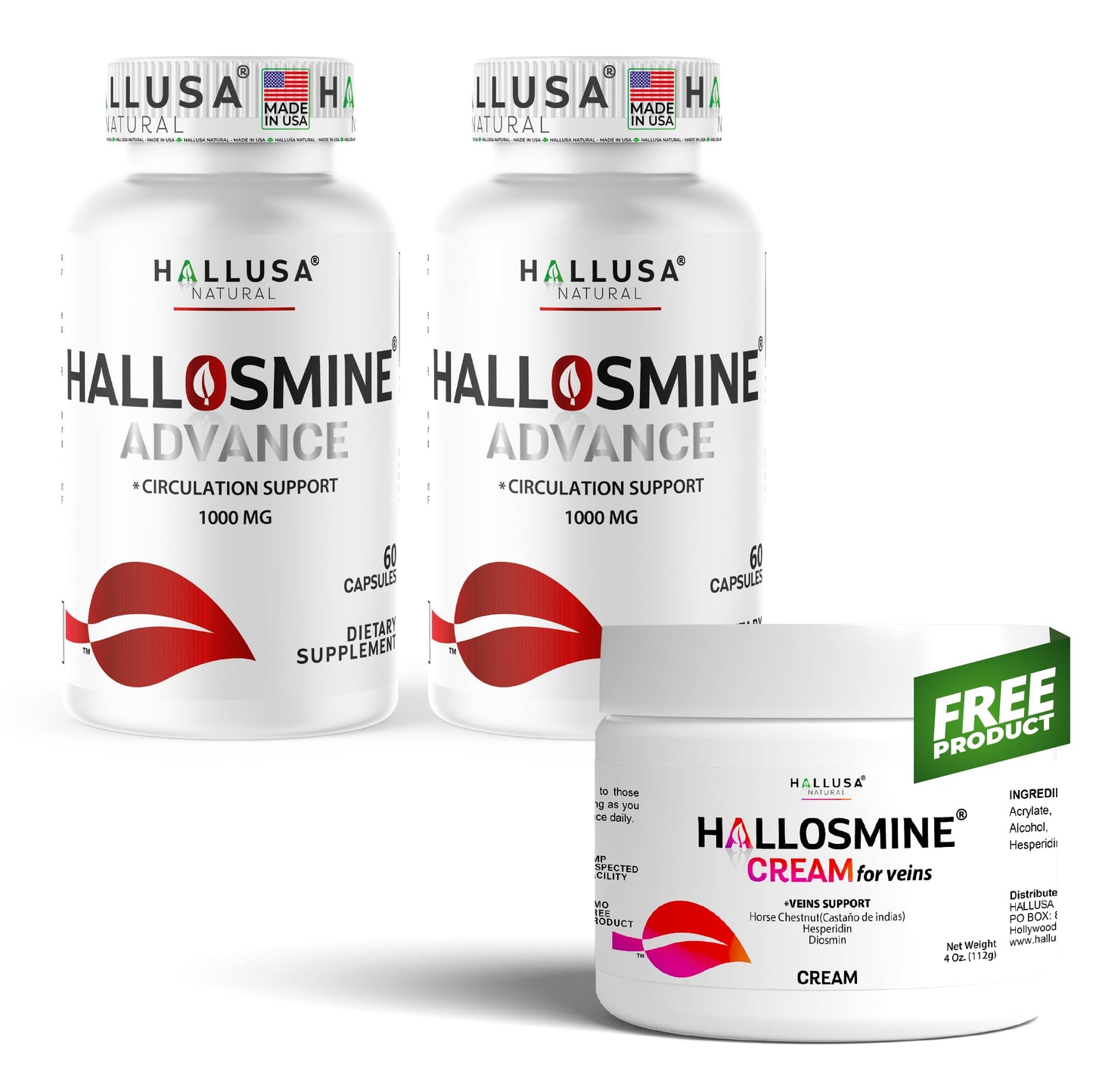 Hallusa Natural Hallosmine Advance Diosmin 1000mg 120 Capsules