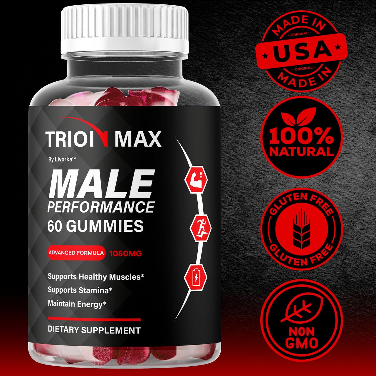 LIVORKA Trion Max Gummies, 180 Gummies