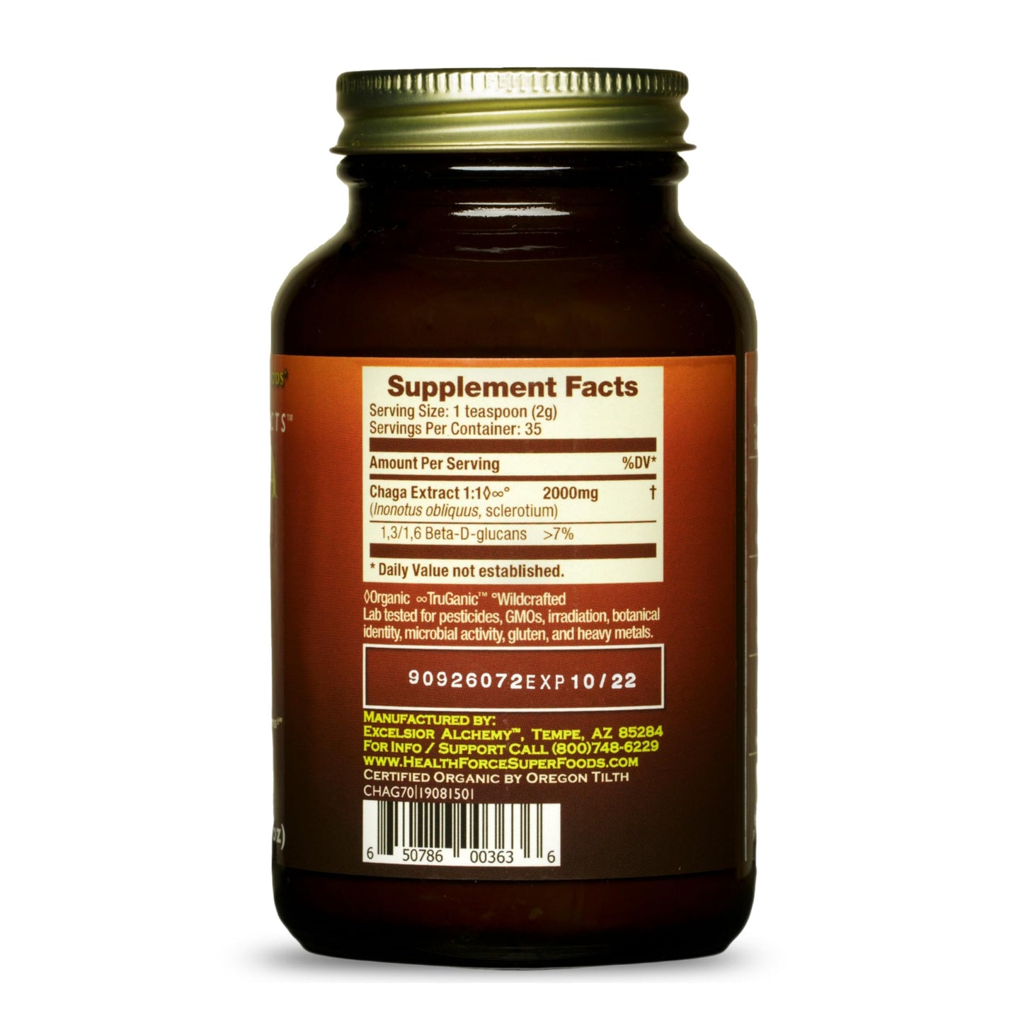 HEALTHFORCE SUPERFOODS Integrity Extracts Chaga Powder 70 Gram