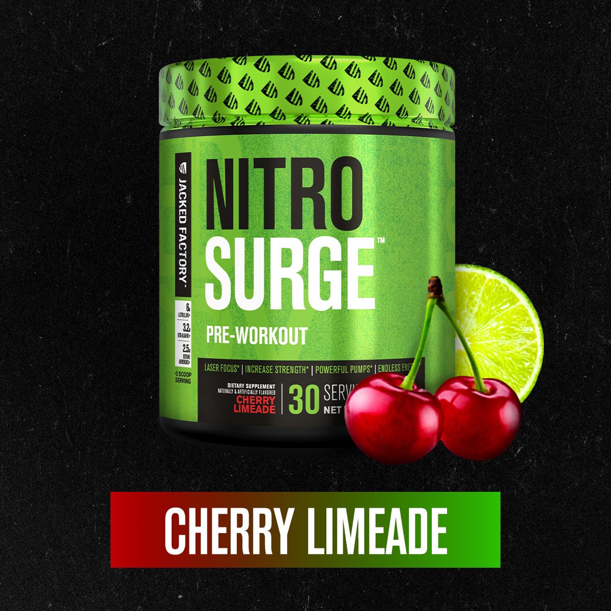 Jacked Factory NITROSURGE Pre Workout Supplement Powder 180 Servings