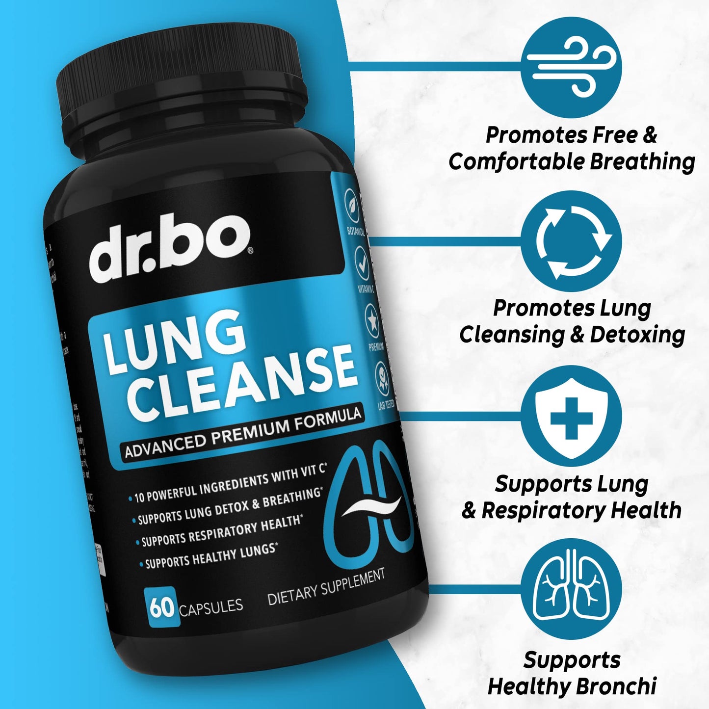 DR. BO Lung Cleanse Support Supplement Capsule, 60 Capsules