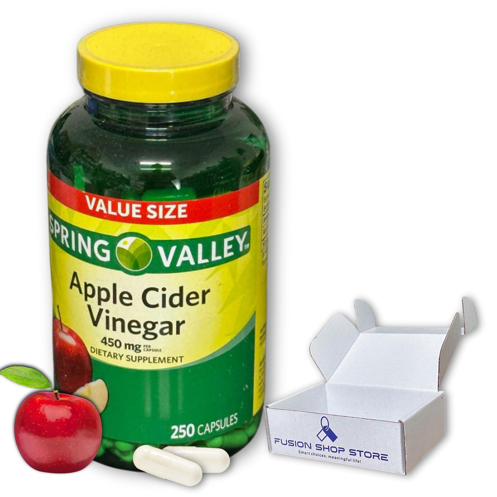 FUSION SHOP STORE Apple Cider Vinegar Capsules 250 Count