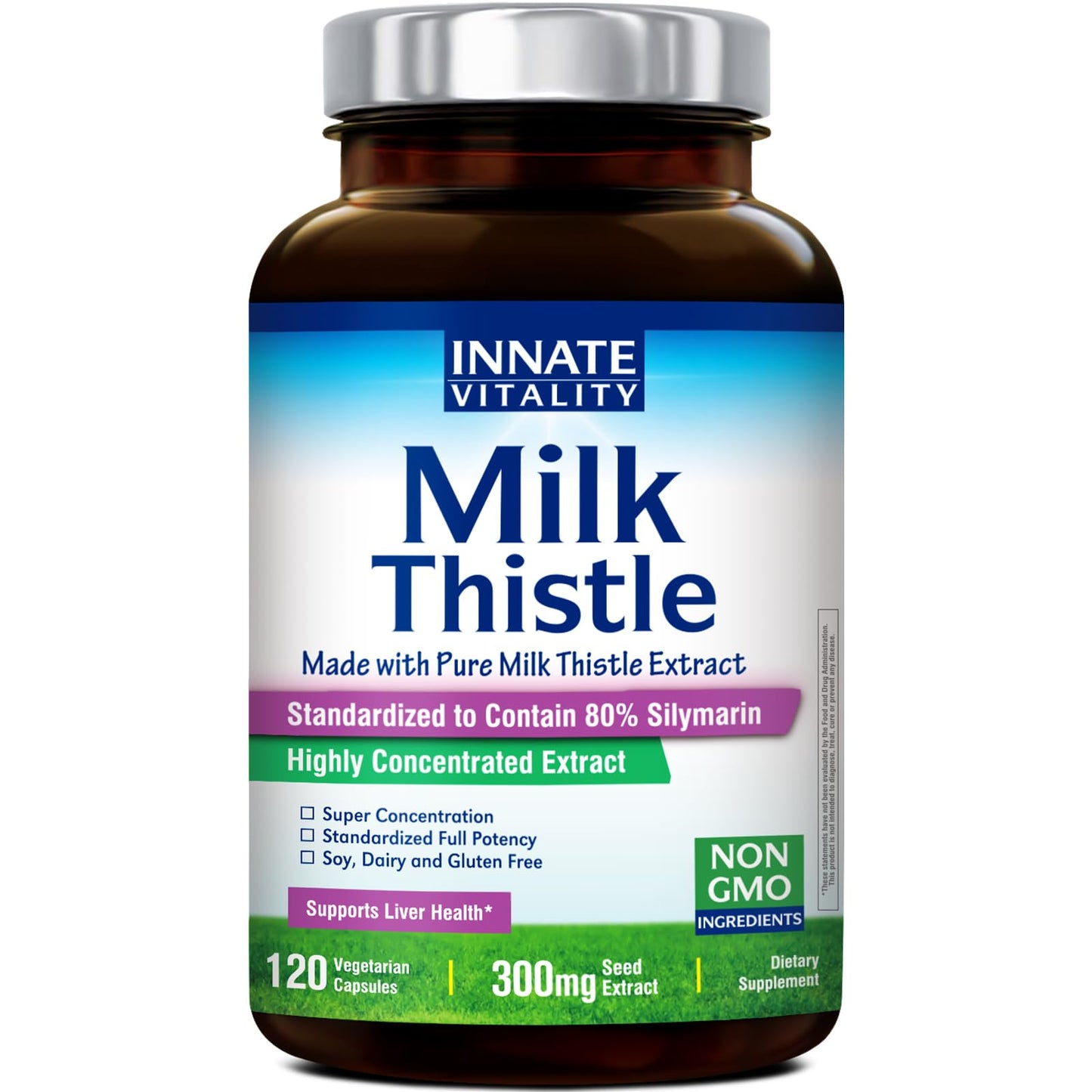 Innate Vitality Organic Milk Thistle Supplement Capsule, 120 Capsules