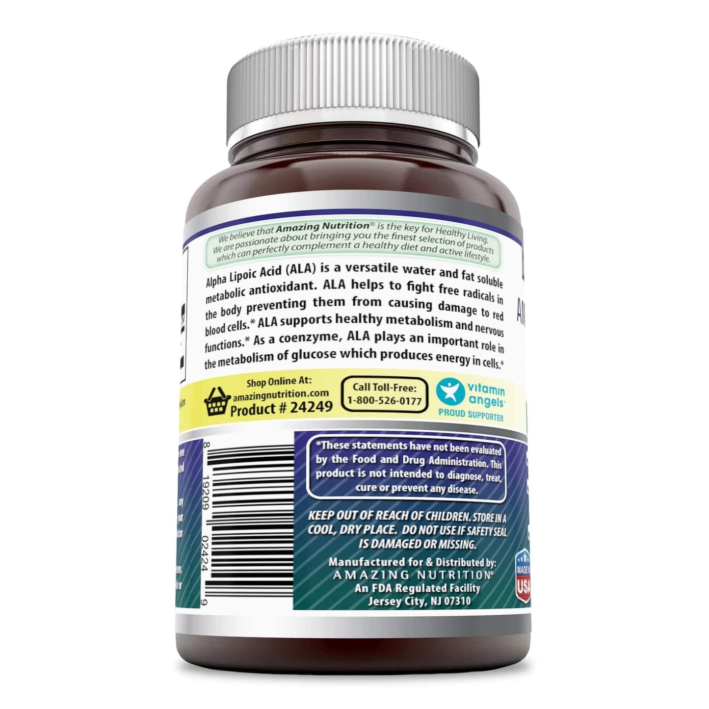 Amazing Nutrition Alpha Lipoic Acid 200 Mg Capsules, 1 Pack