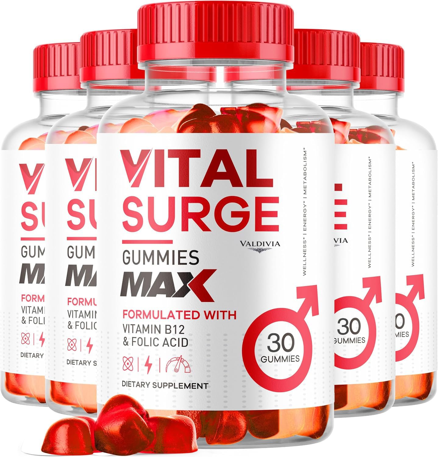 Valdivia Vital Surge MAX Gummies for Men Support, Advanced Max Strength Formula, Male Performance, 150 Gummies