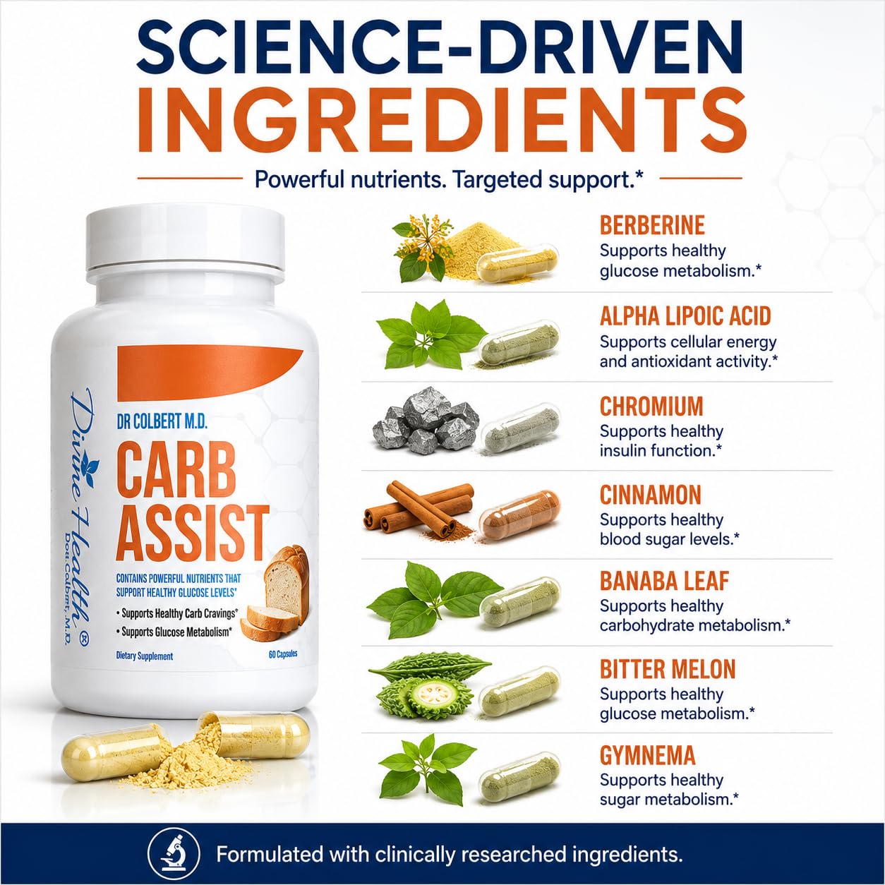 Divine Health Carb Assist Capsules, 60 Capsules
