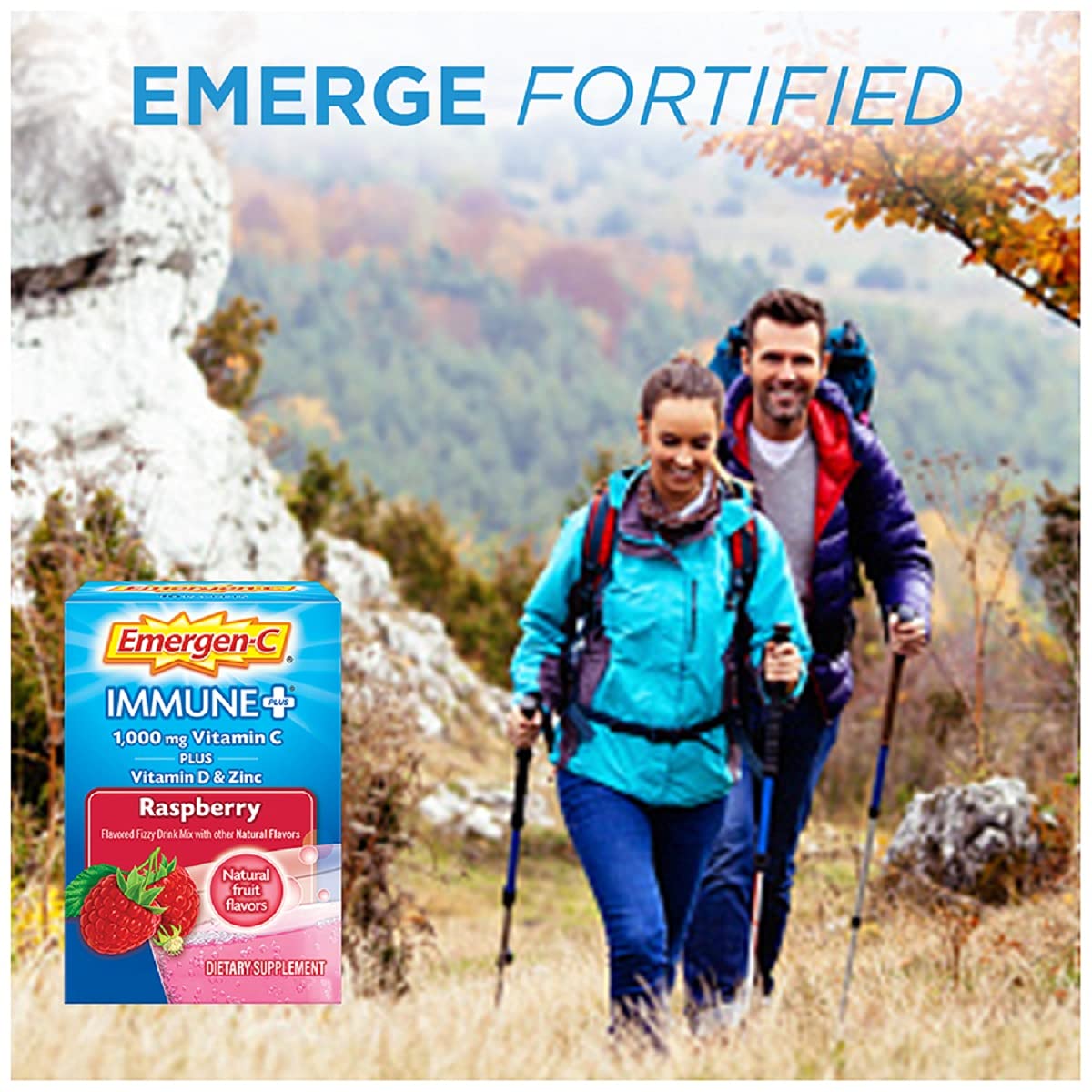 Emergen-C Immune+ 1000mg Vitamin C Powder, 30 Count