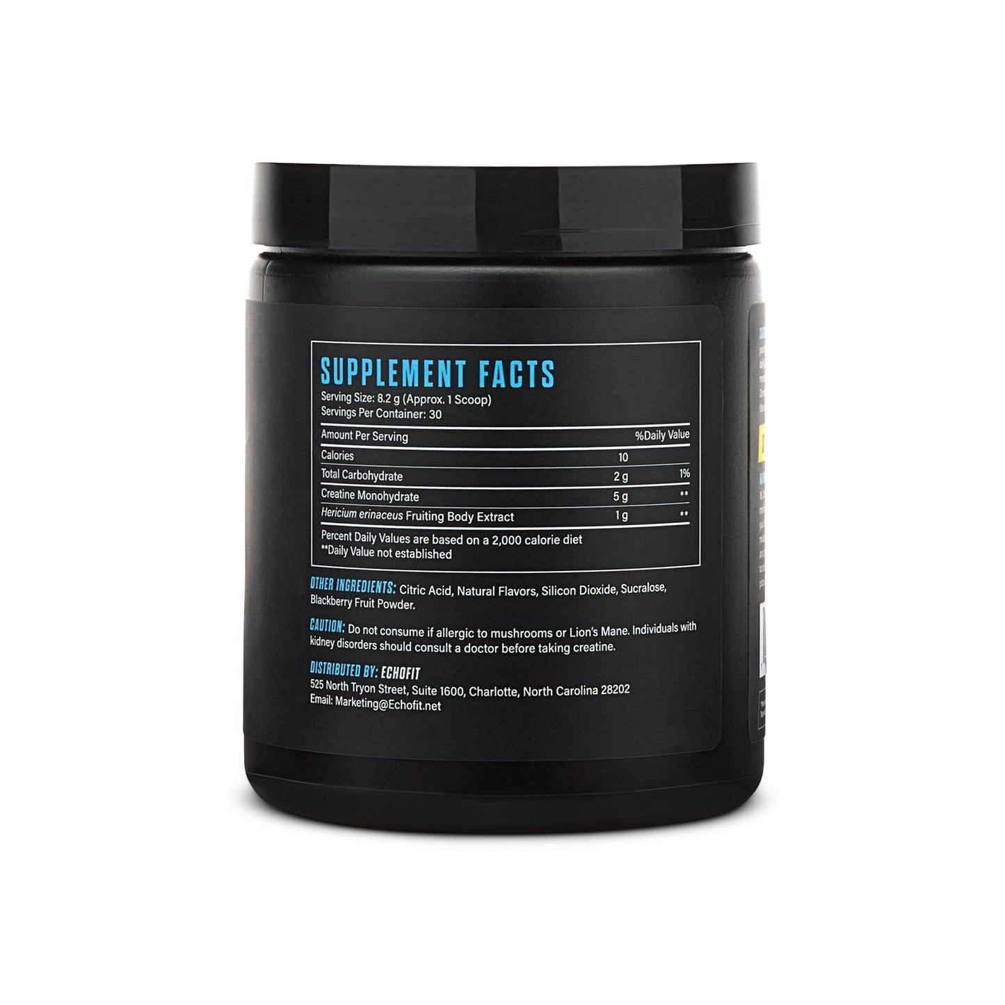 ECHOFIT Creatine Monohydrate + Lion's Mane Supplement Powder, 9.2 Ounce