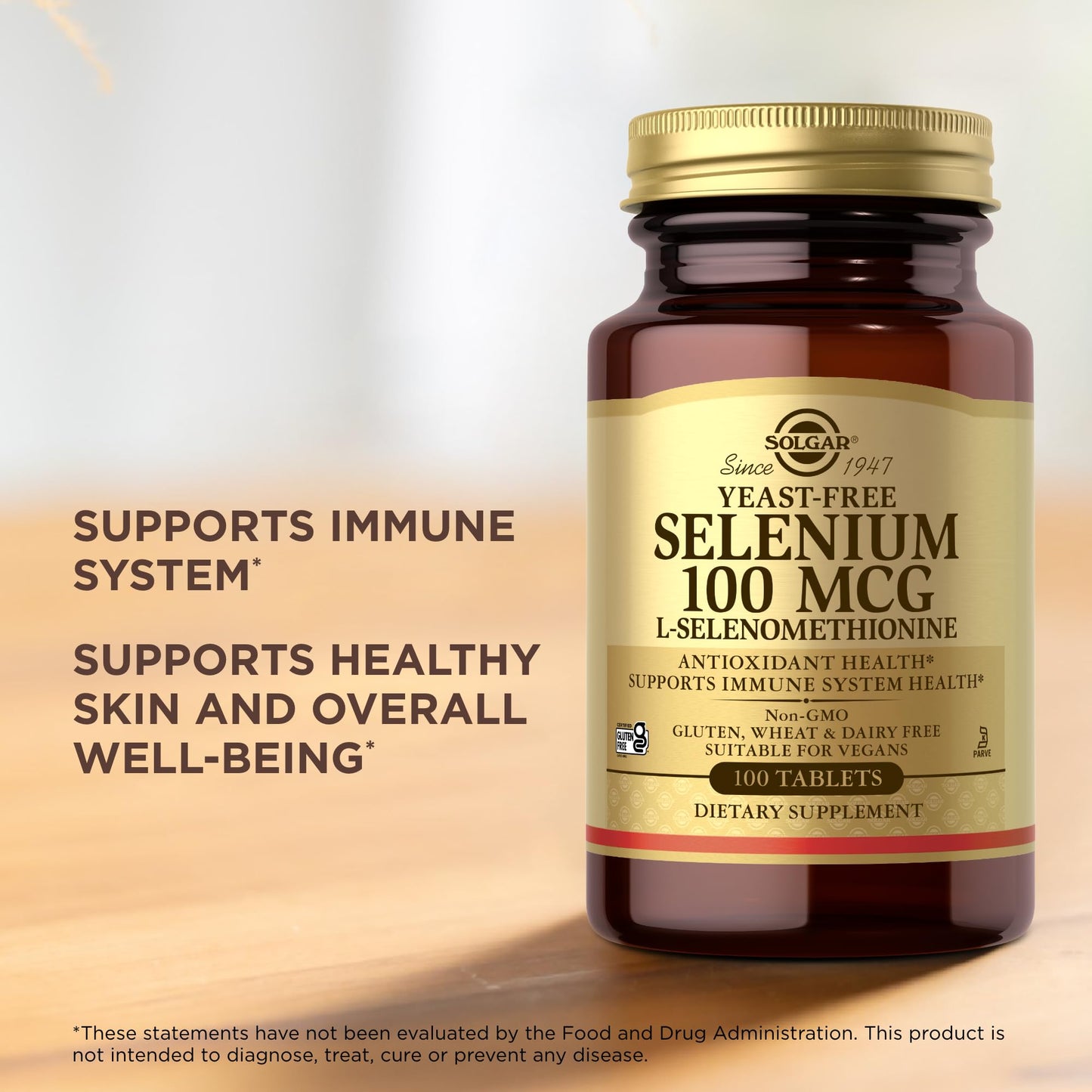 Solgar Yeast-Free Selenium 100 mcg 100 Tablets