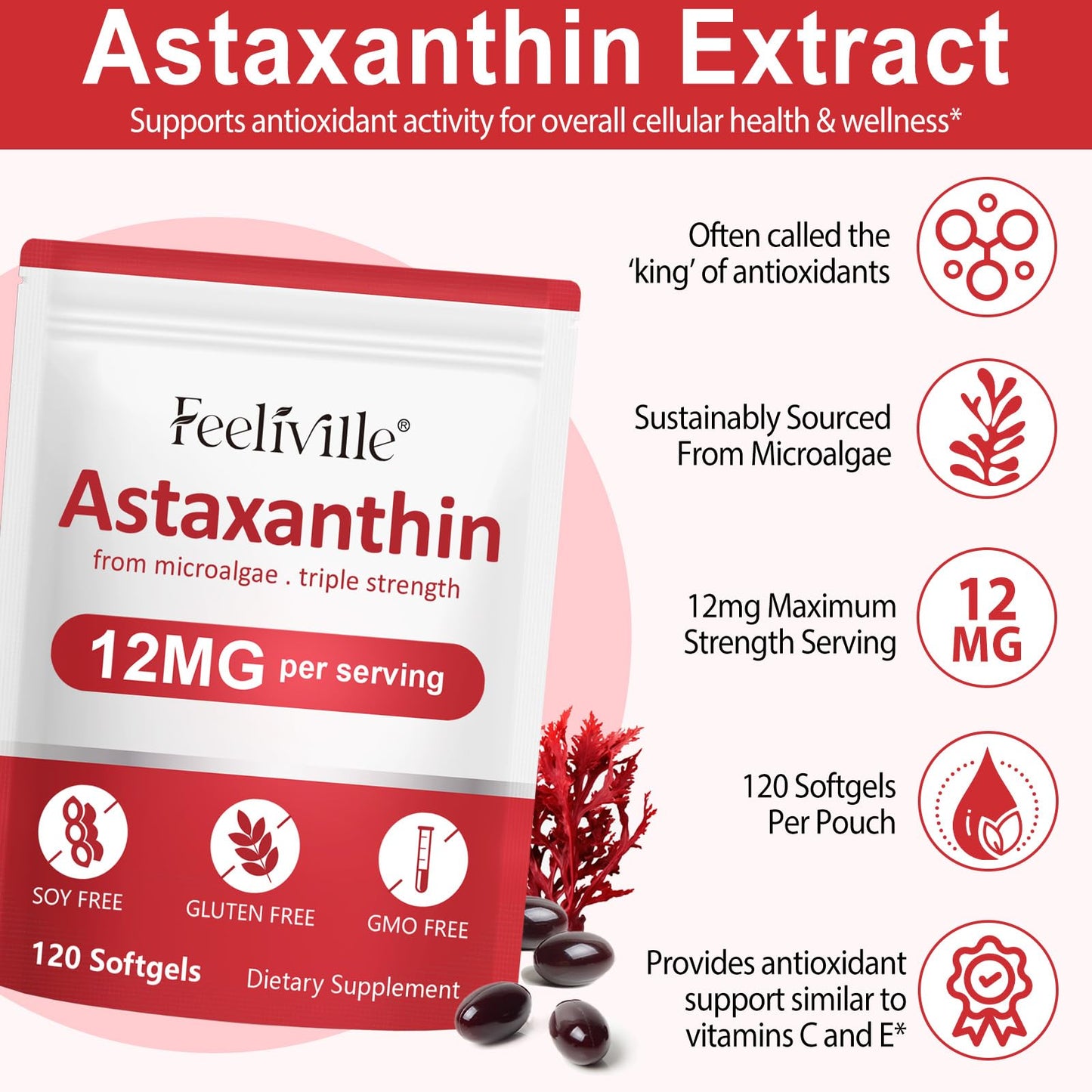 Buyourtaste Astaxanthin 12mg Softgels 120 Count