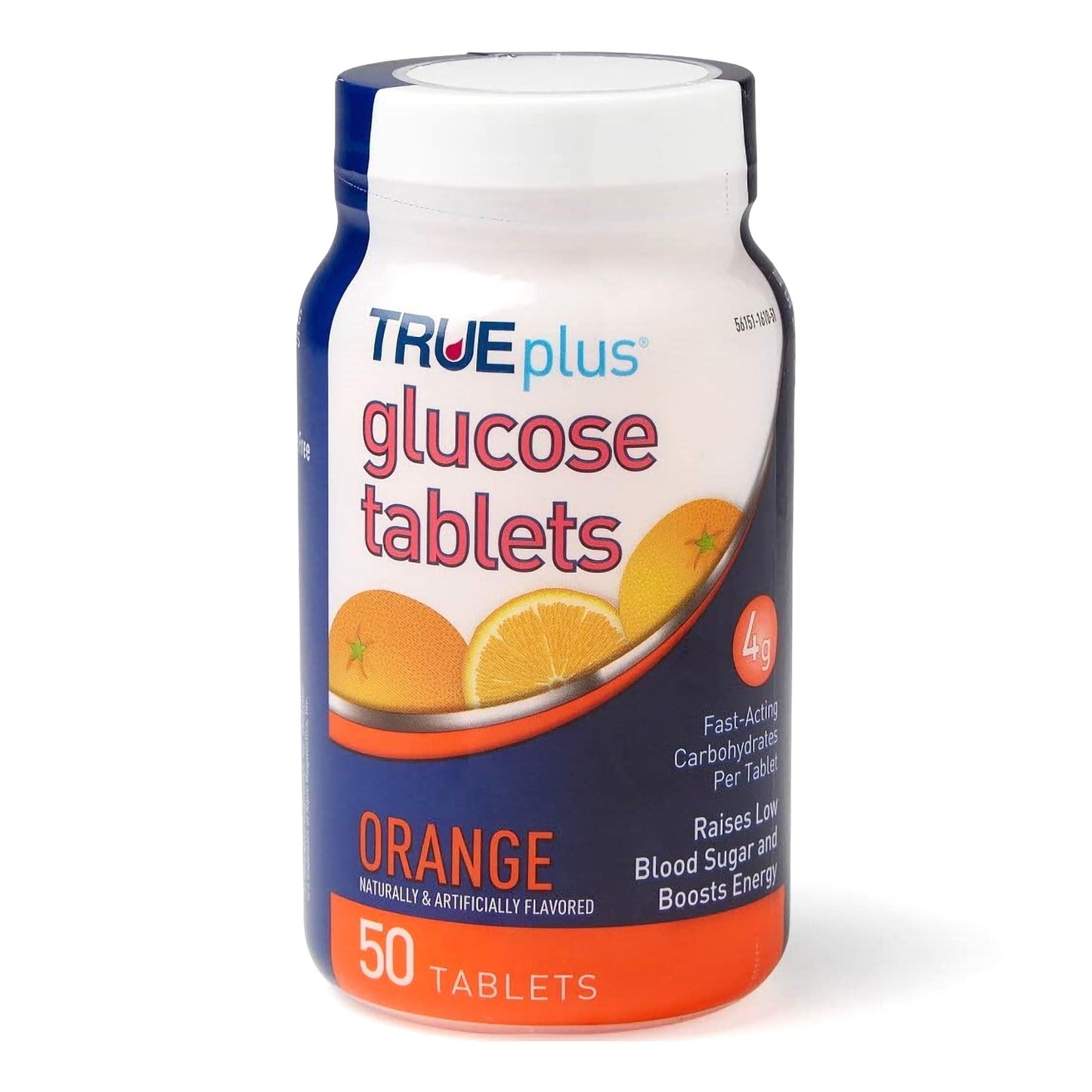 TRUEplus Glucose Tablets Chewable Tablets, Orange Flavor, 50 Count