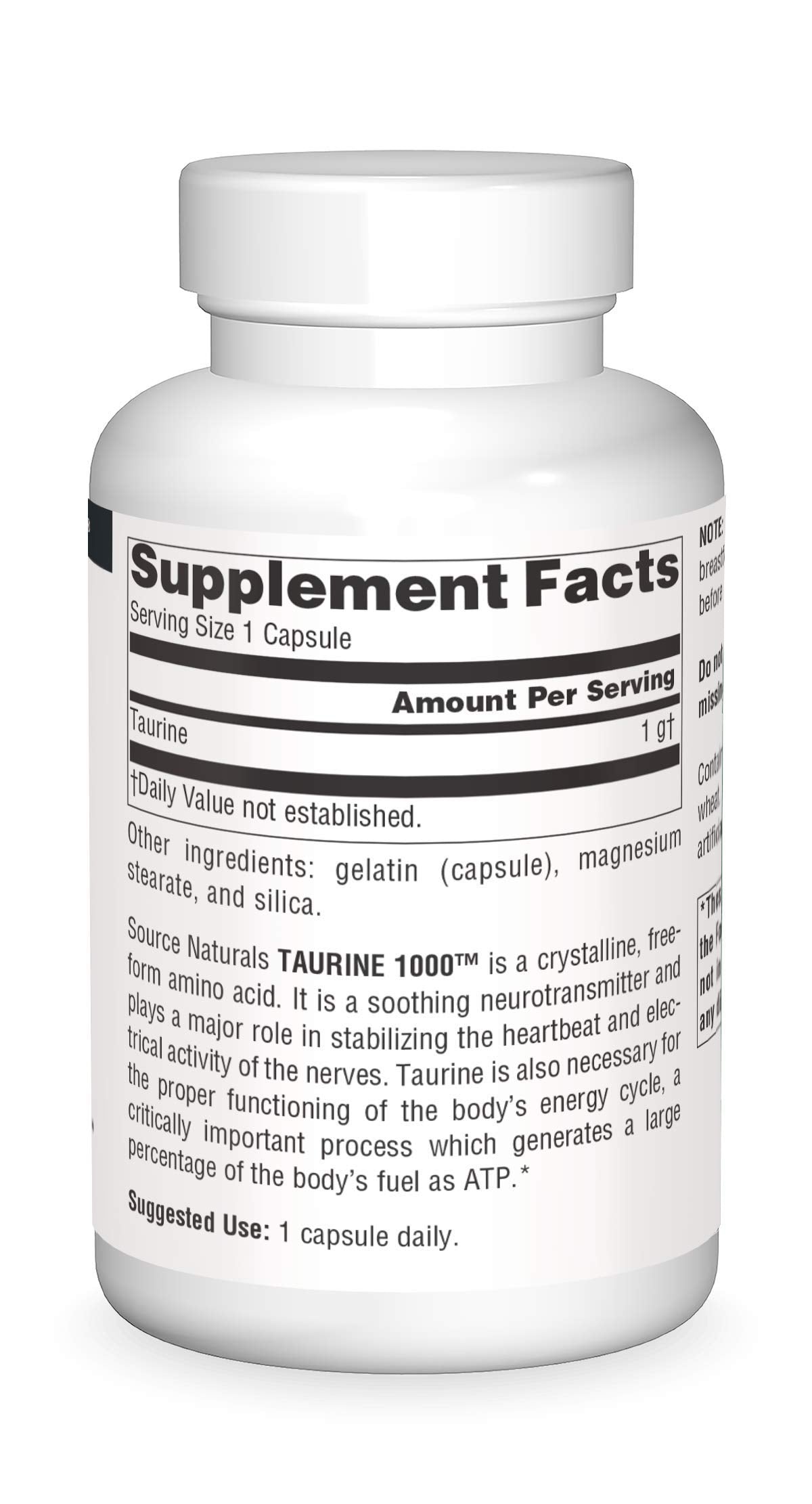 Source Naturals Taurine, Soothing Neurotransmitter* 1000mg Capsule, 240 Capsules