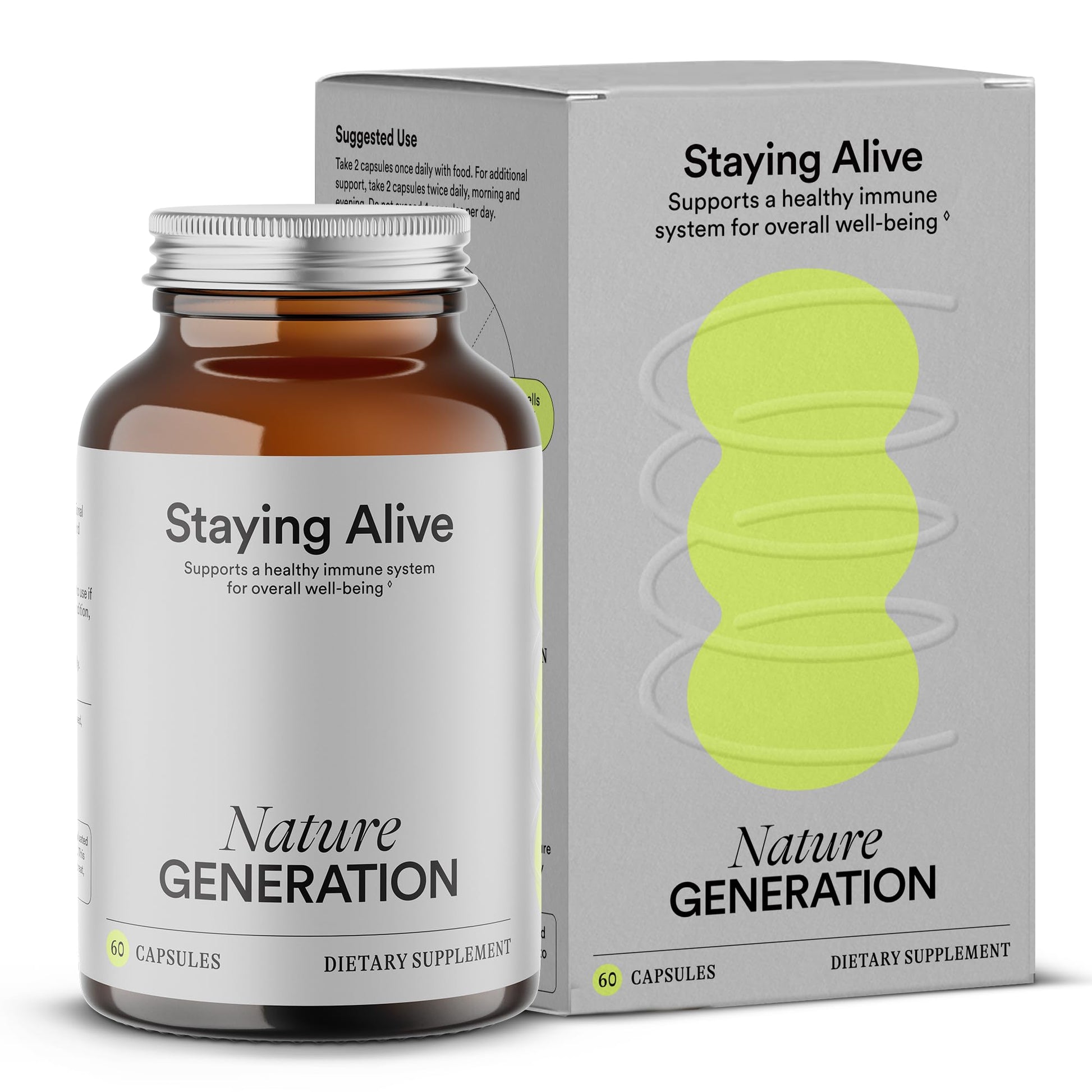 Nature Generation USDA Organic Immune Support Supplement with Vitamin D3, Vitamin C and Zinc – Plant-Based Immunity Support with Ashwagandha, Astragalus, Turkey Tail and Reishi Mushroom, 60 Capsules