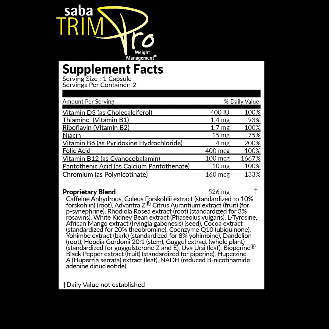 Saba Trim Pro Capsule 60 Count