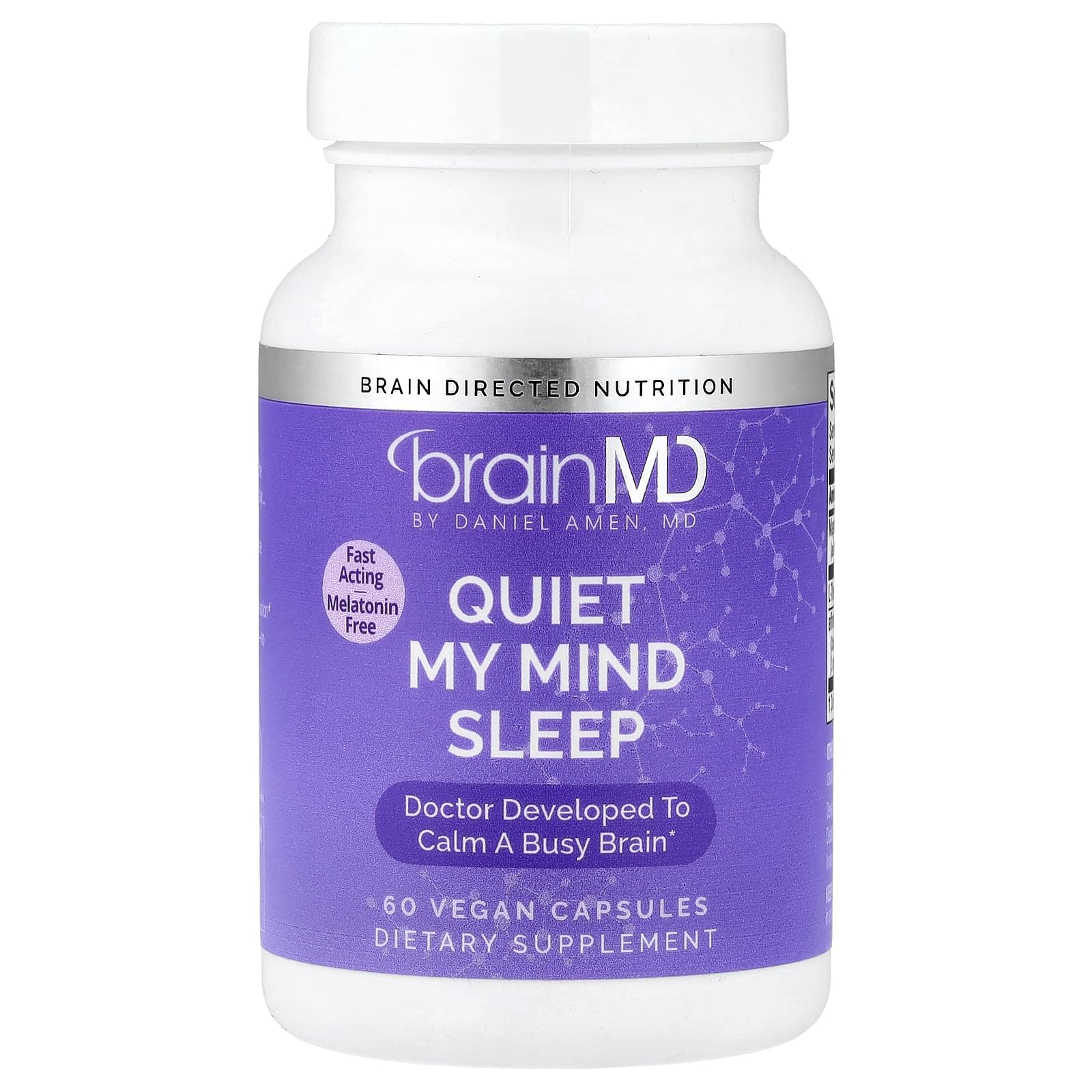BrainMD Quiet My Mind Sleep Formula with Magnesium L-Theanine 60 Capsules