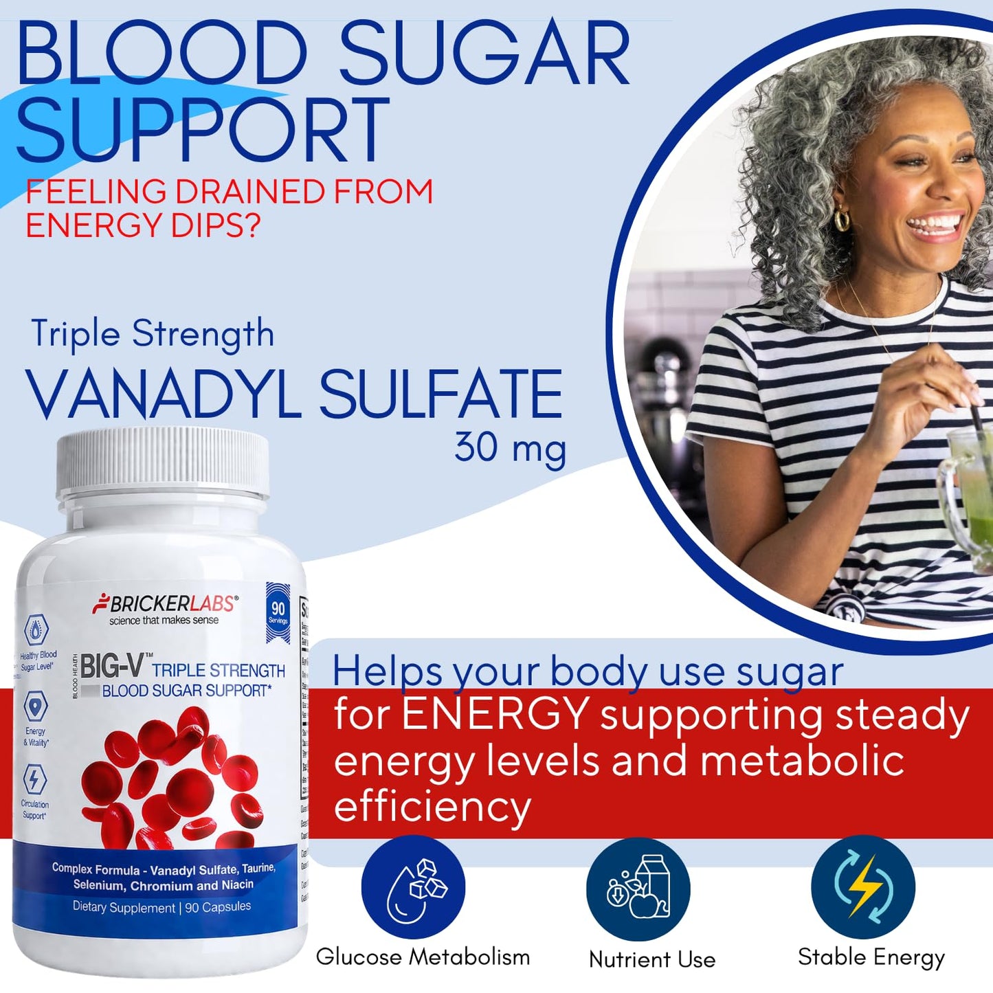 Bricker Labs Big-V Triple Strength Vanadyl Sulfate Capsule, 90 Count