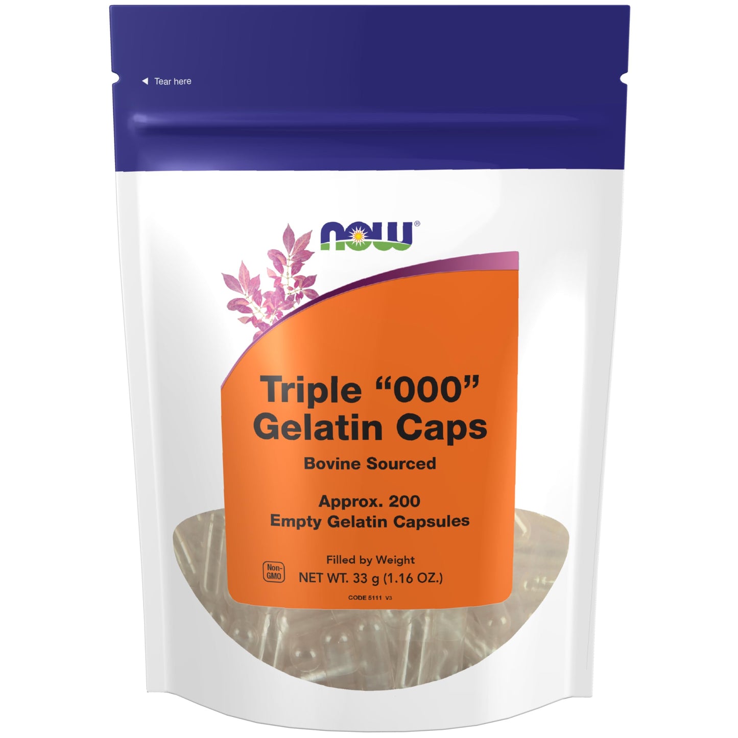 NOW Foods Empty Gelatin Capsules Size 000, 200 Capsules