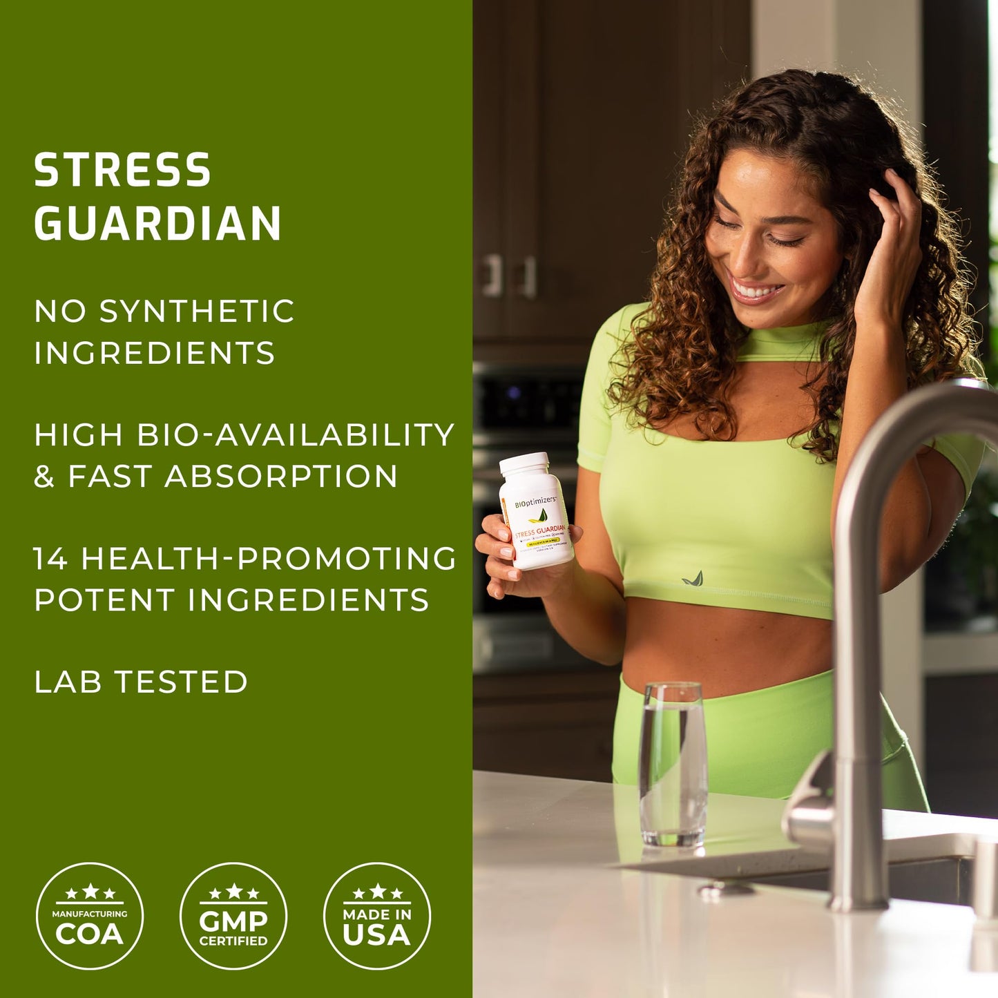 BIOptimizers Stress Guardian Stress Relief Capsule Rest Support, 90 Count