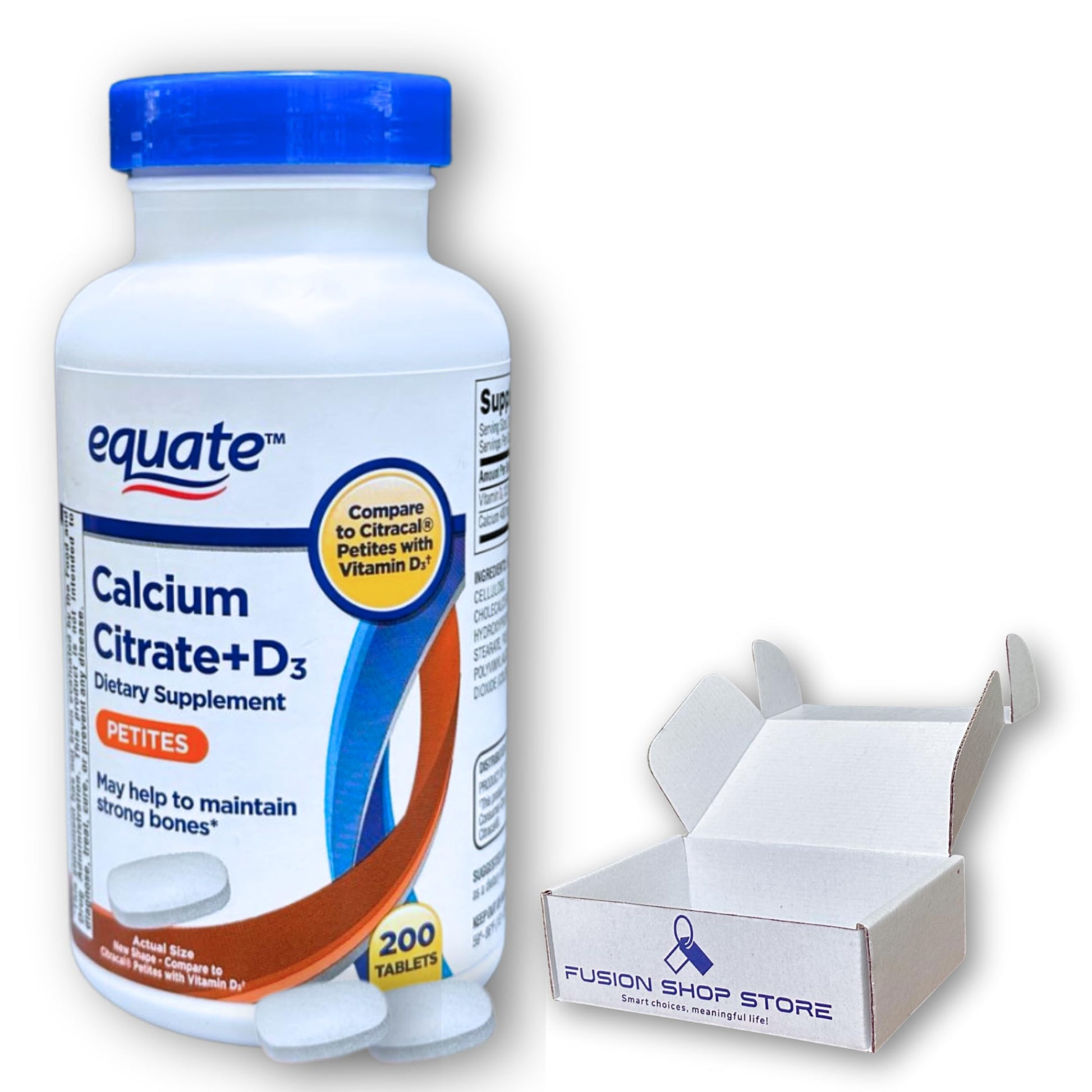 Fusion Shop Store Calcium Citrate Vitamin D3 200 Tablets