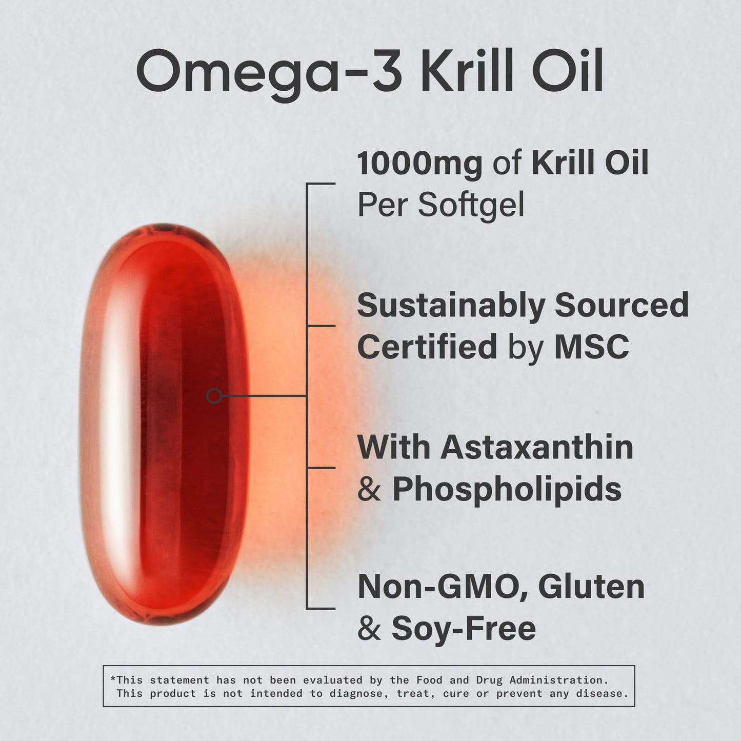 Sports Research Krill Oil Supplement with EPA & DHA Omega 3, Phospholipids & Astaxanthin from Antarctic Krill - Highest Concentration of Krill Oil for Men & Women - 1000mg, Softgel Capsules, 30 Count