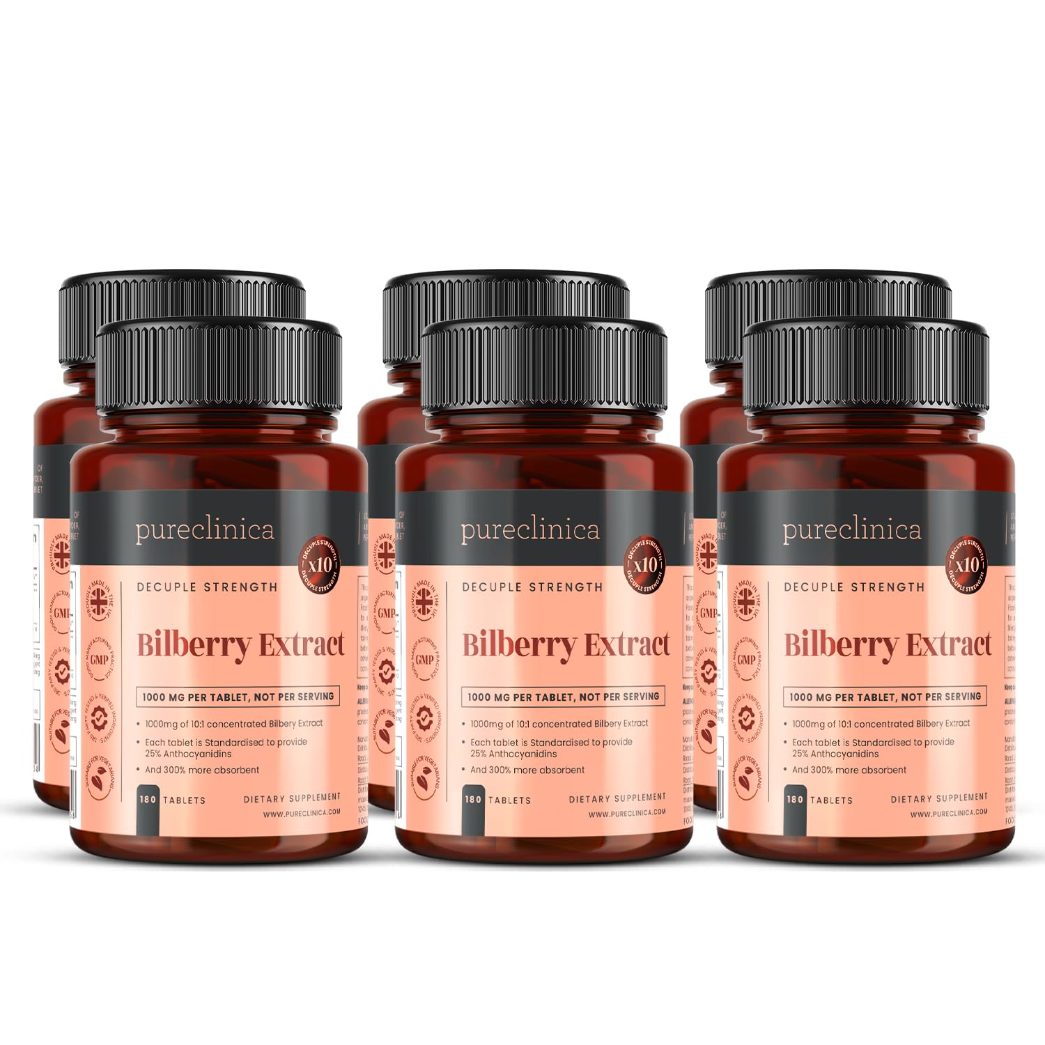 Pureclinica Bilberry Extract 1080 Tablets
