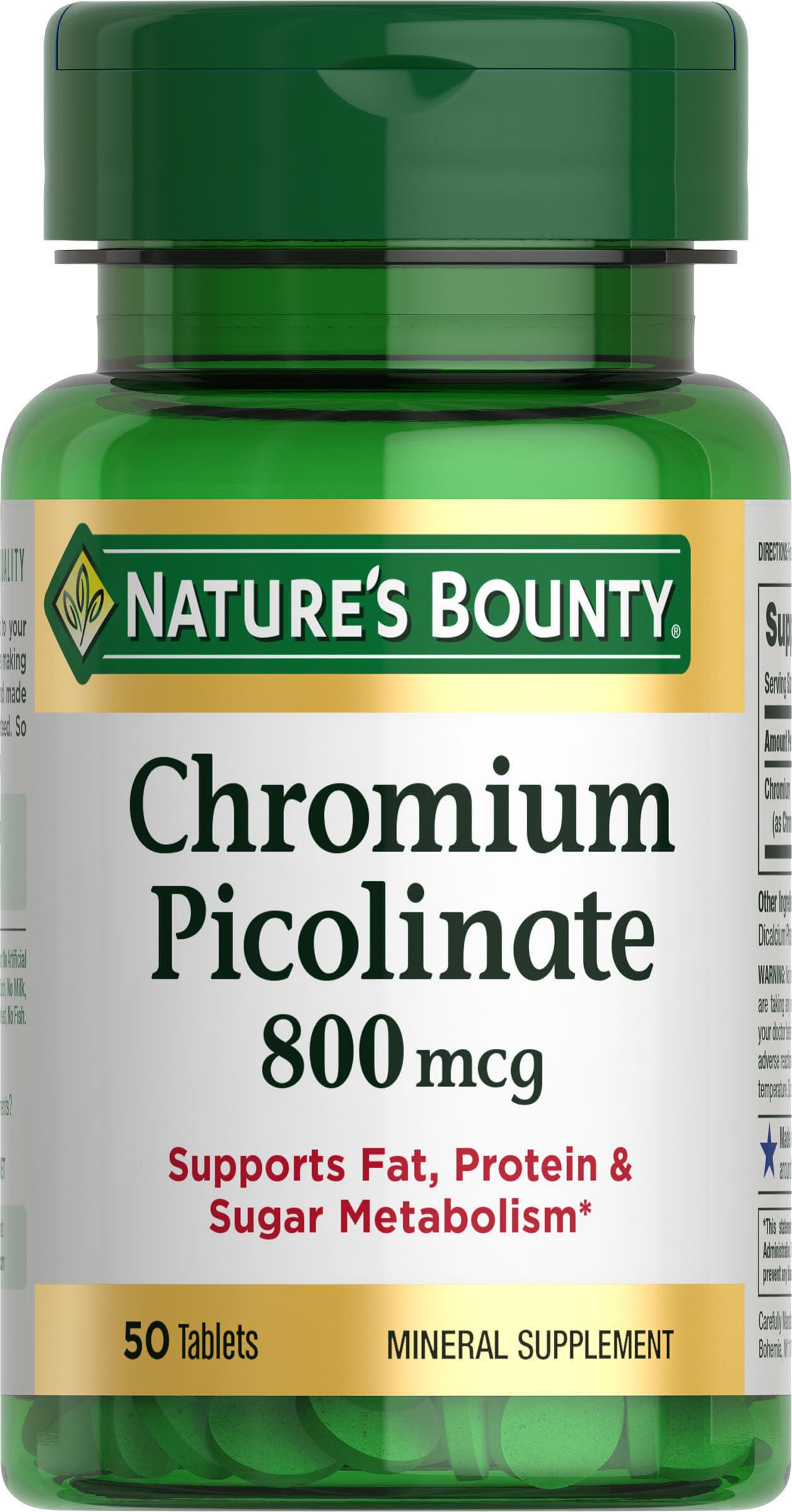 Nature's Bounty Chromium Picolinate 50 Tablets