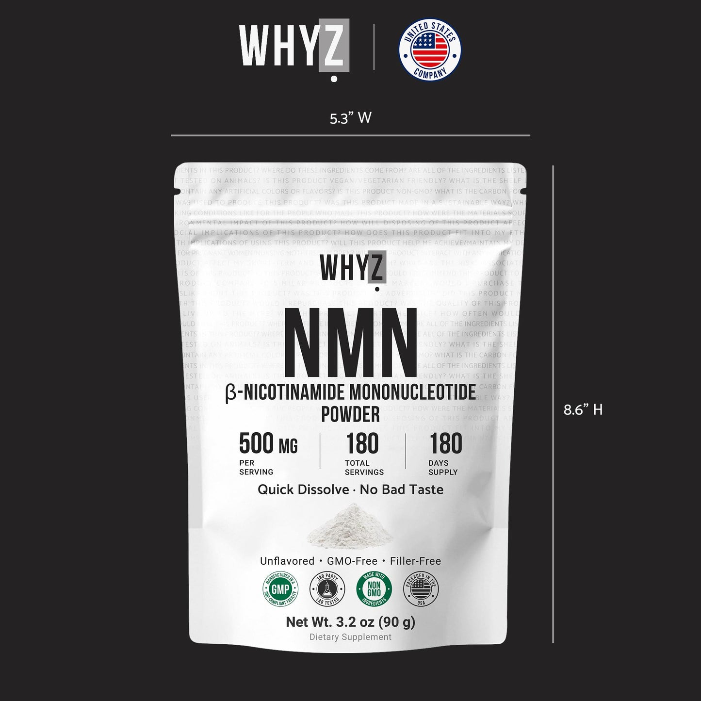 WHYZ Nicotinamide Mononucleotide Powder 3.2 oz