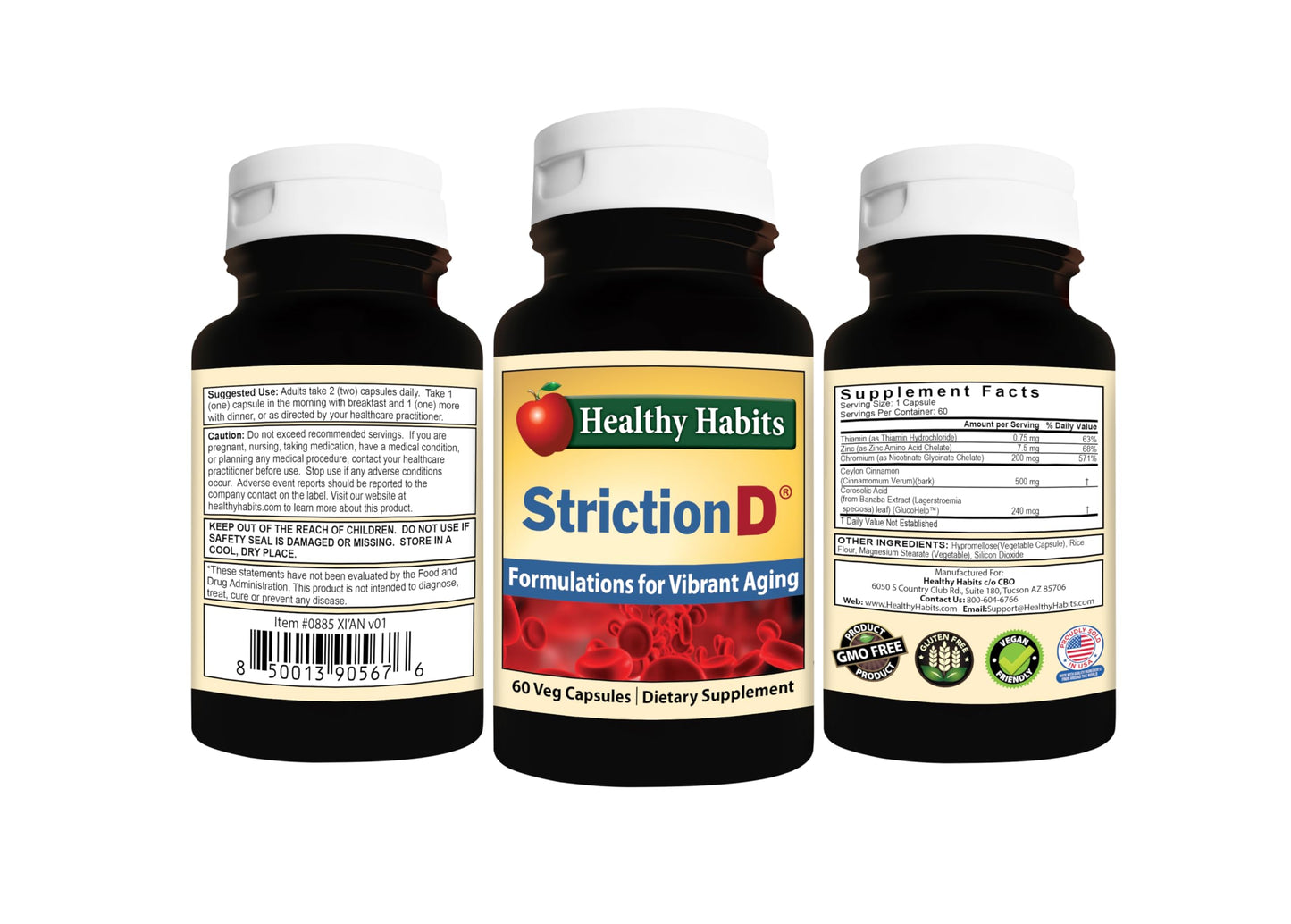 Healthy Habits StrictionD with Ceylon Cinnamon & Chromium 60 Capsules